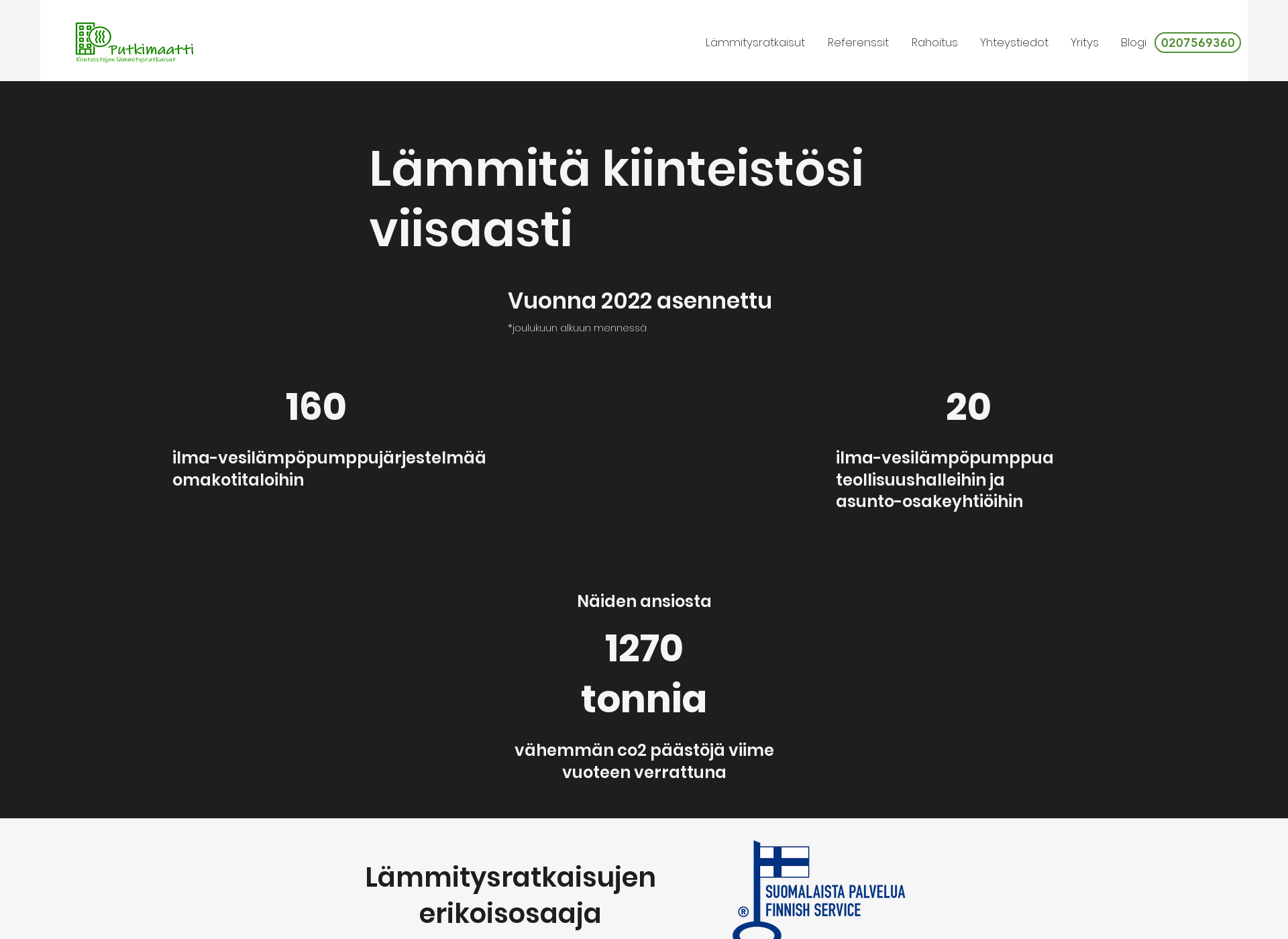 Skärmdump för putkimaatti.fi