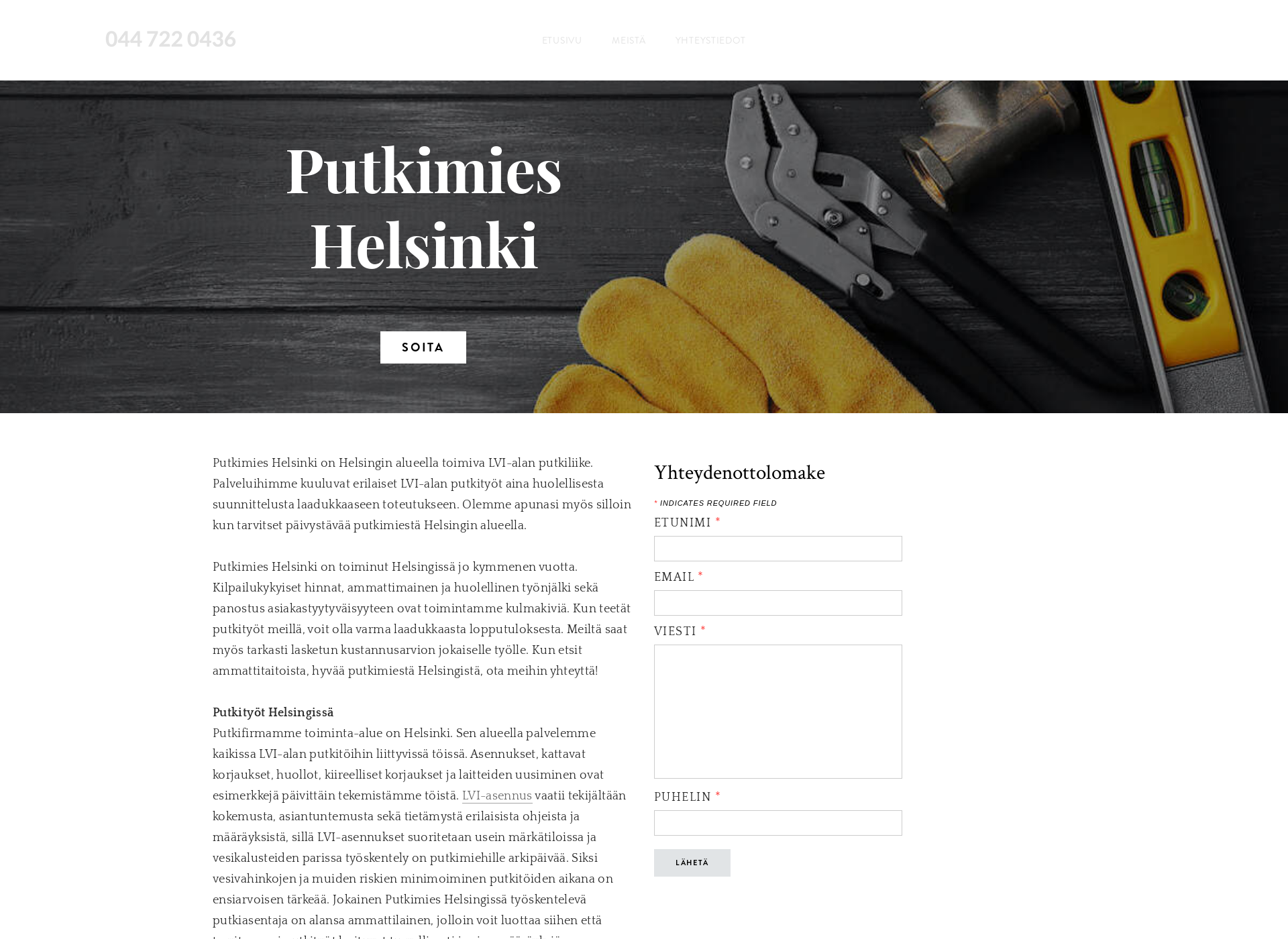 Screenshot for putkimieshelsinki.fi