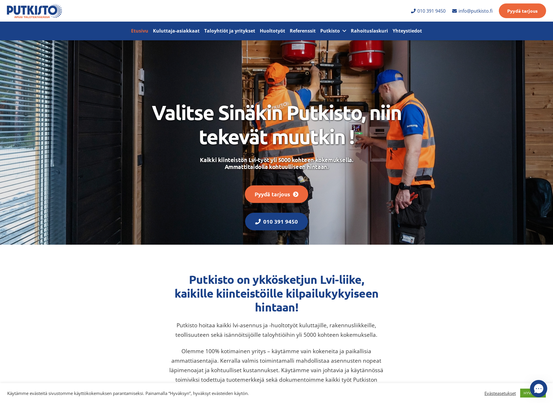 Screenshot for putkisto.fi