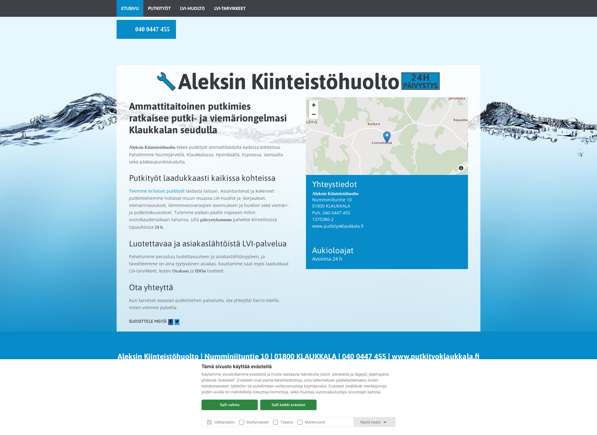 Screenshot for putkityoklaukkala.fi