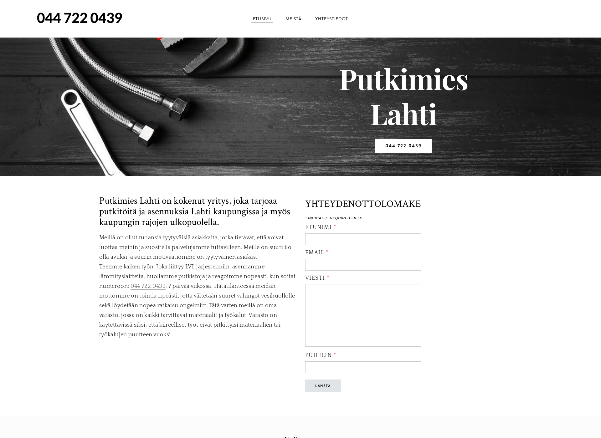 Screenshot for putkityotlahti.fi