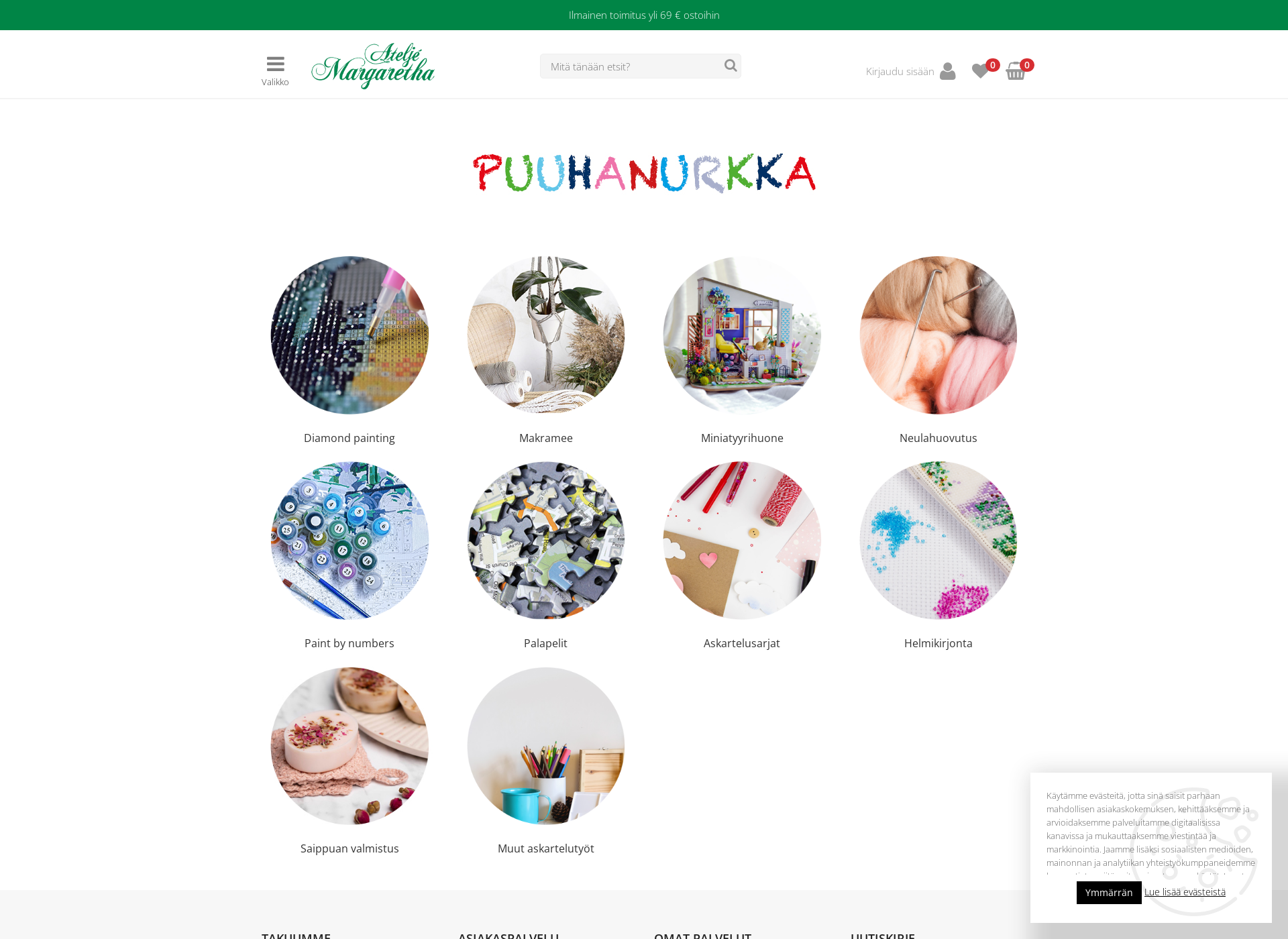 Skärmdump för puuhanurkka.fi