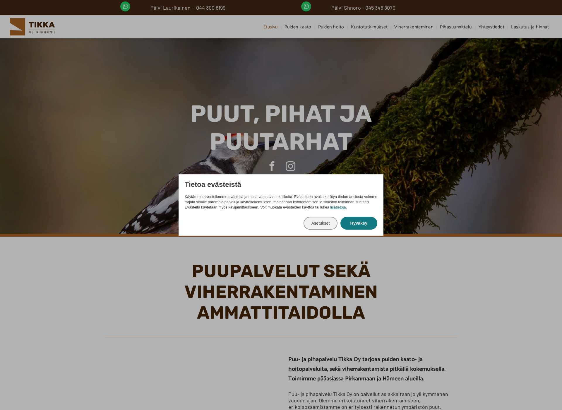 Screenshot for puujapihapalvelutikka.fi