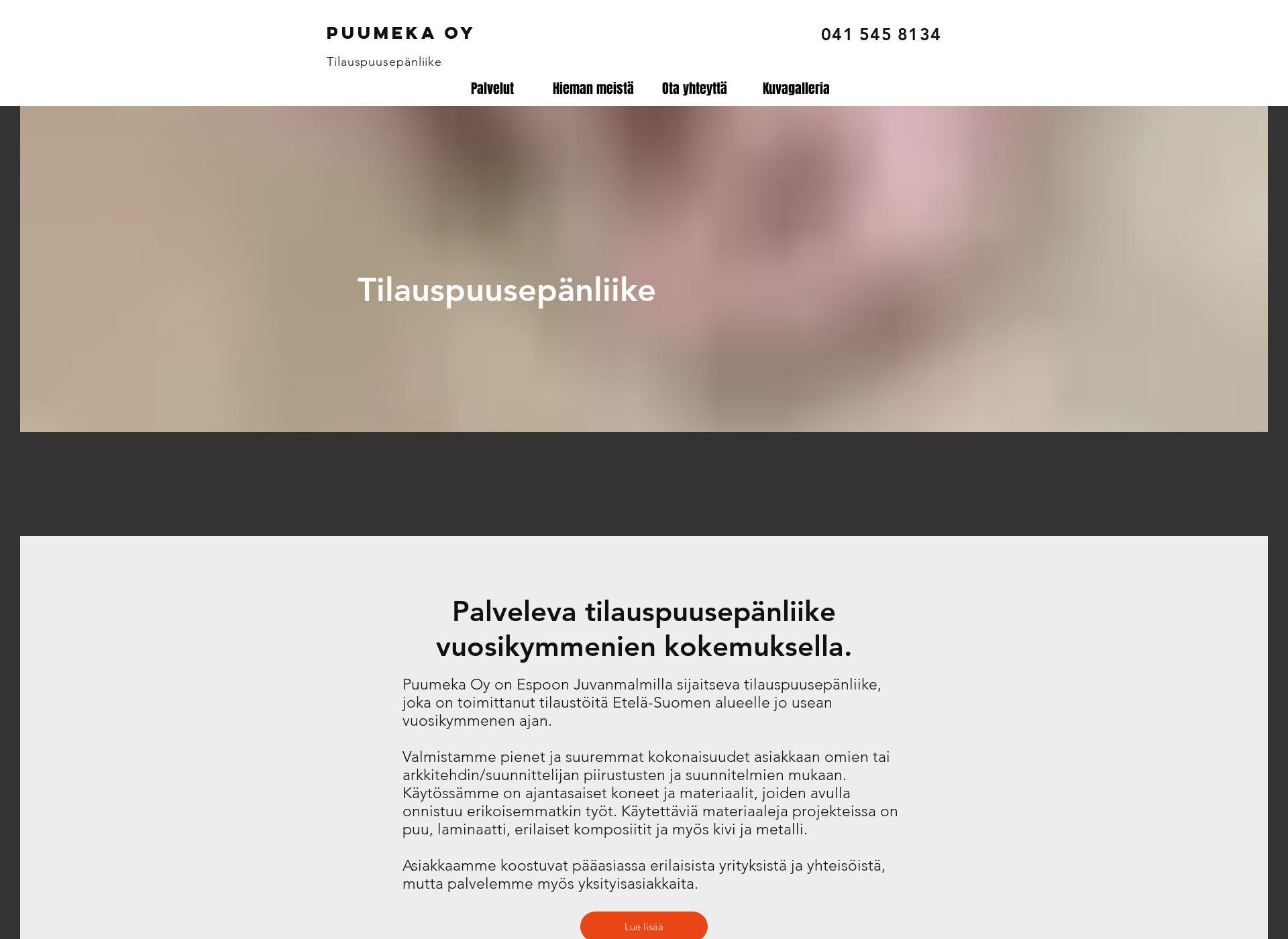 Skärmdump för puumeka.fi