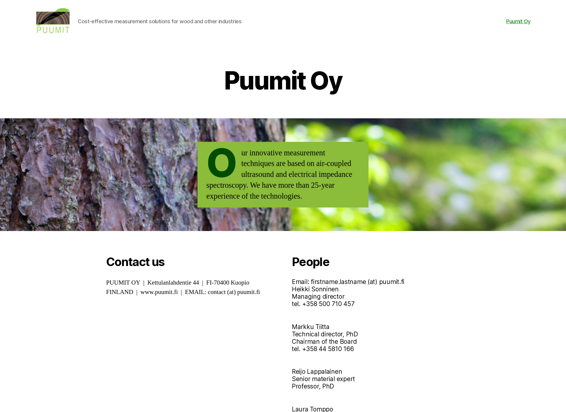 Skärmdump för puumit.fi
