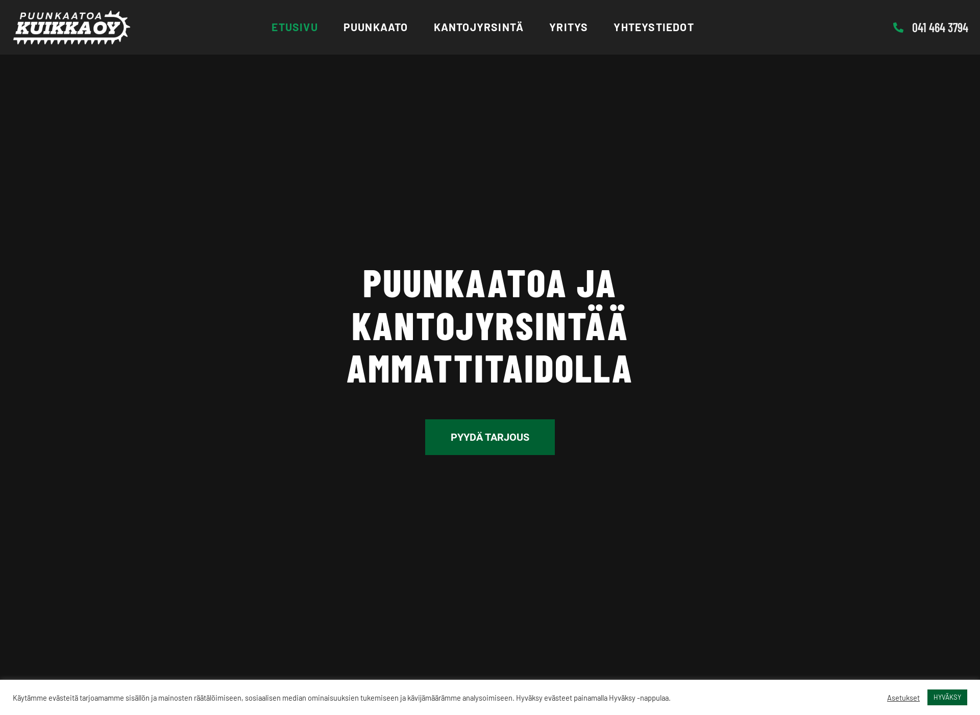 Skärmdump för puunkaatoakuikka.fi