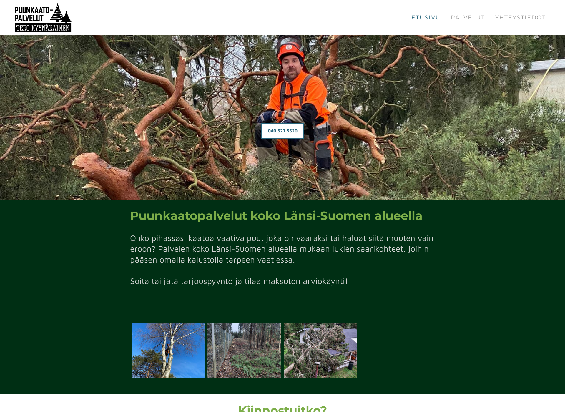 Screenshot for puunkaatokyynarainen.fi