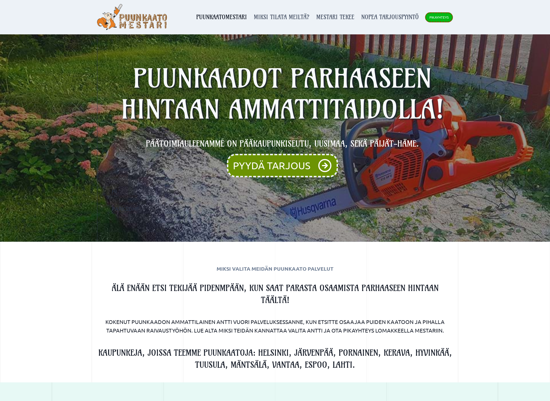 Screenshot for puunkaatomestari.fi