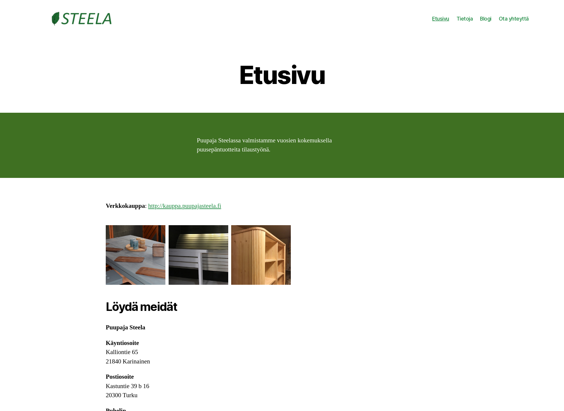 Screenshot for puupajasteela.fi