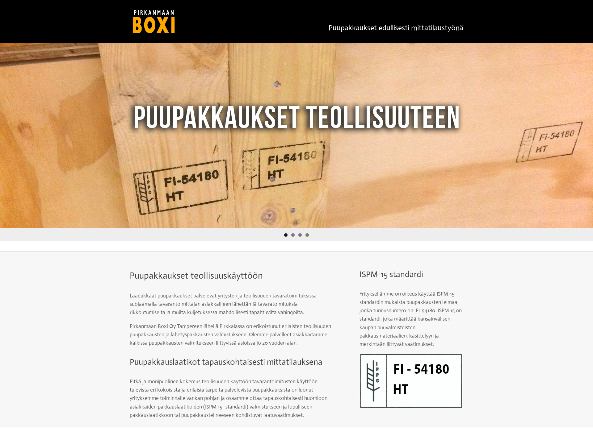 Skärmdump för puupakkaukset.fi
