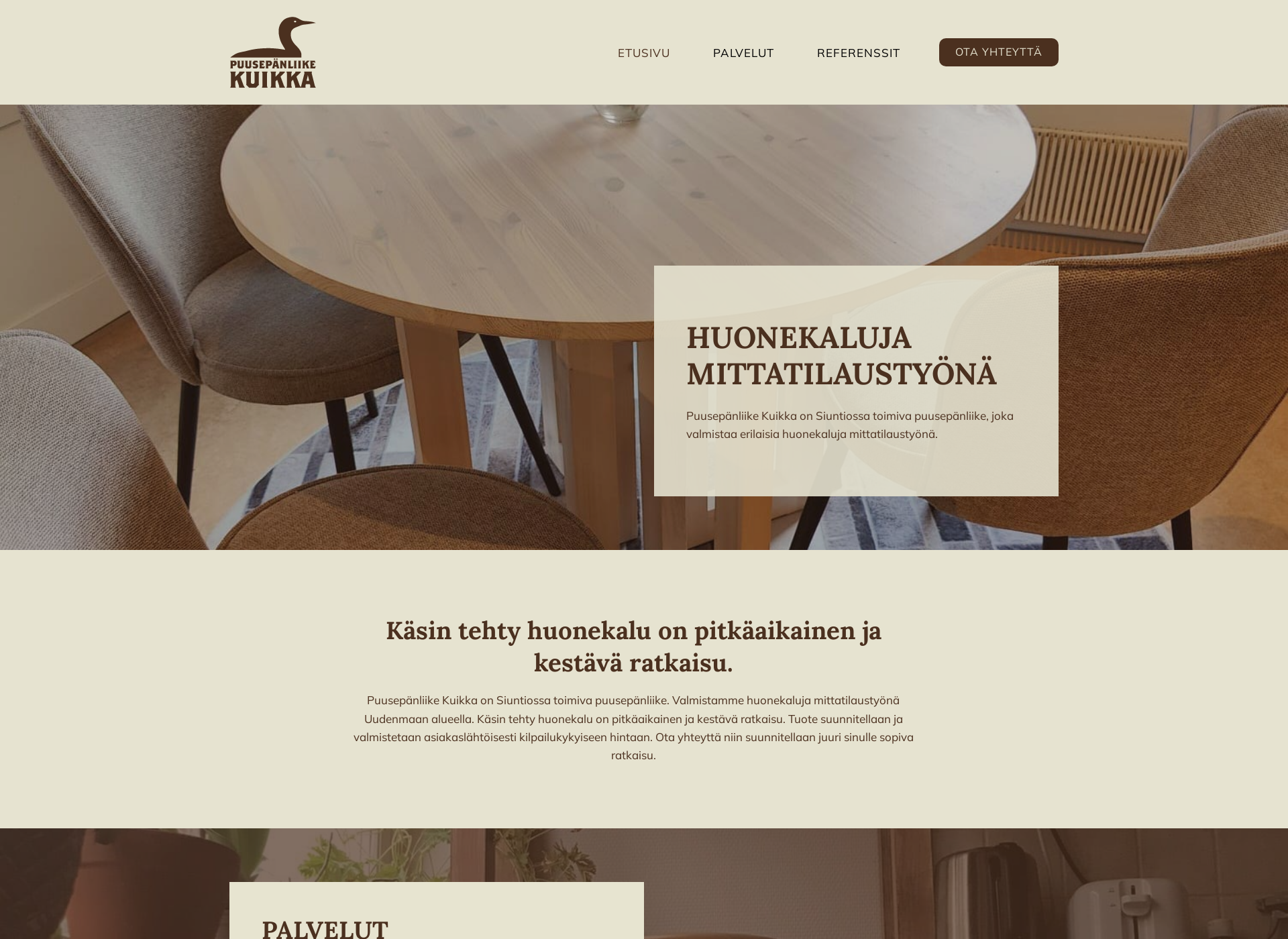 Screenshot for puusepanliikekuikka.fi