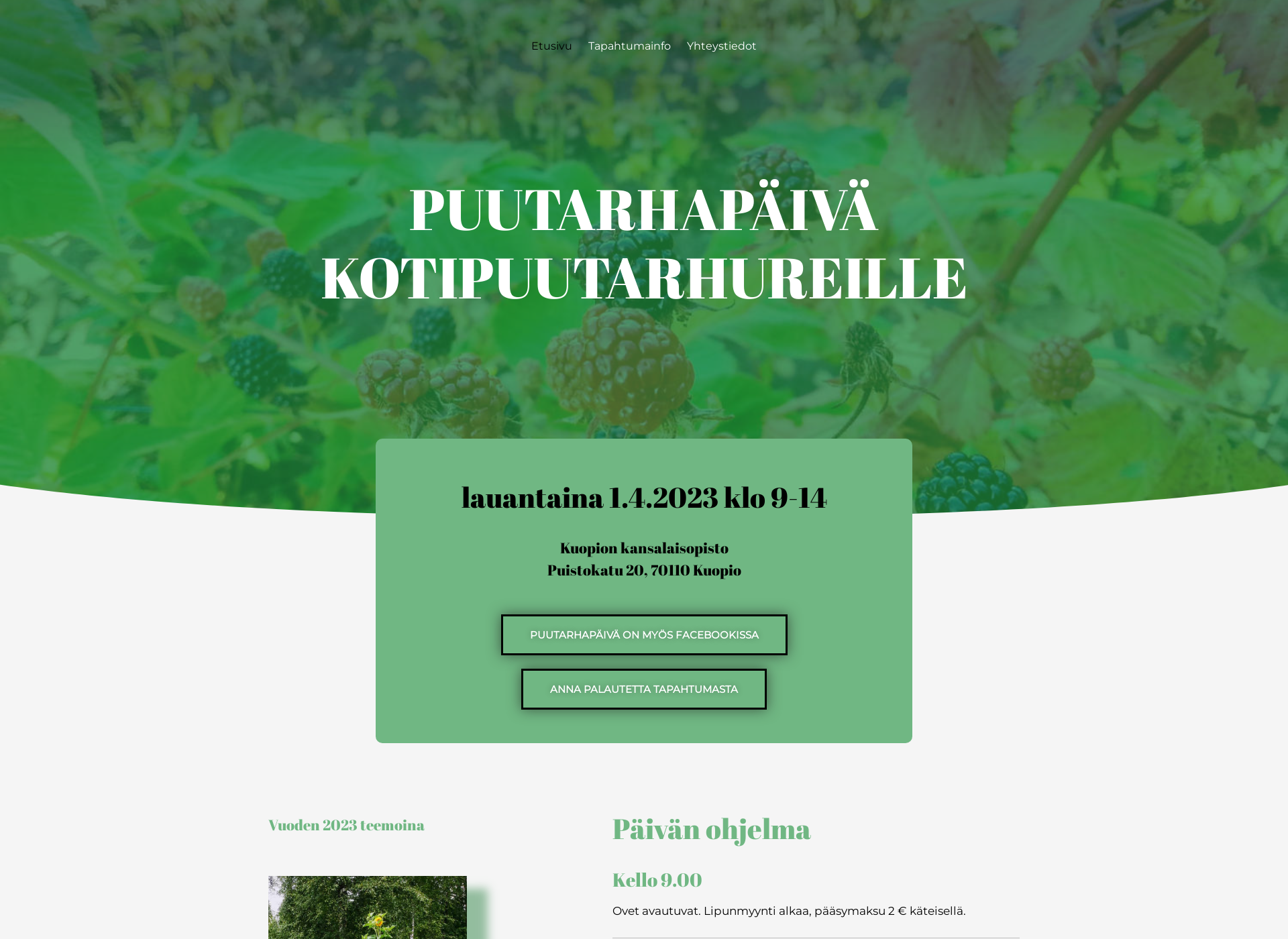 Skärmdump för puutarhapaiva.fi