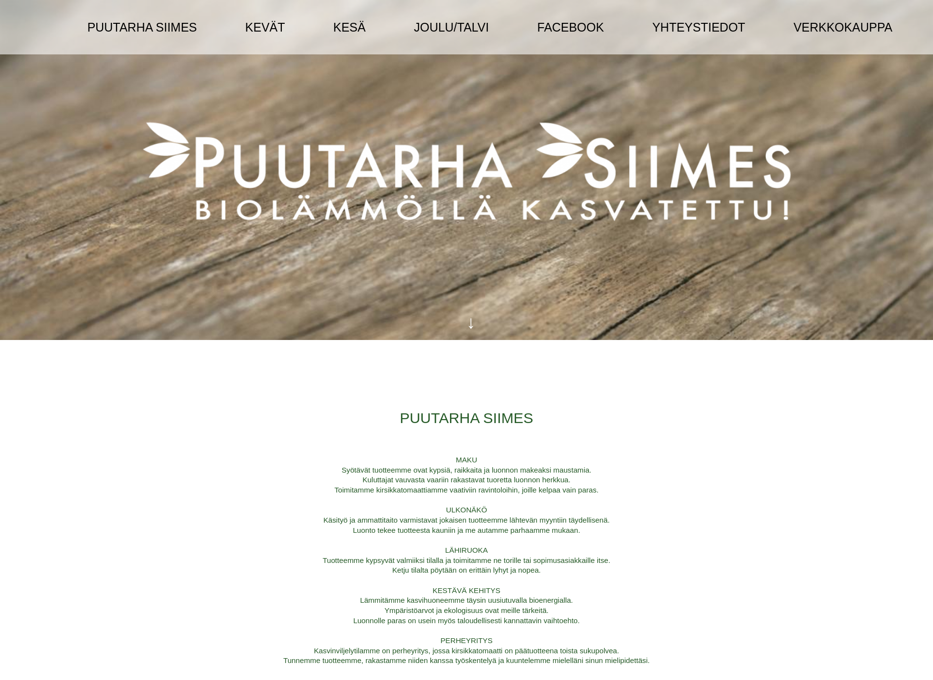 Skärmdump för puutarhasiimes.fi