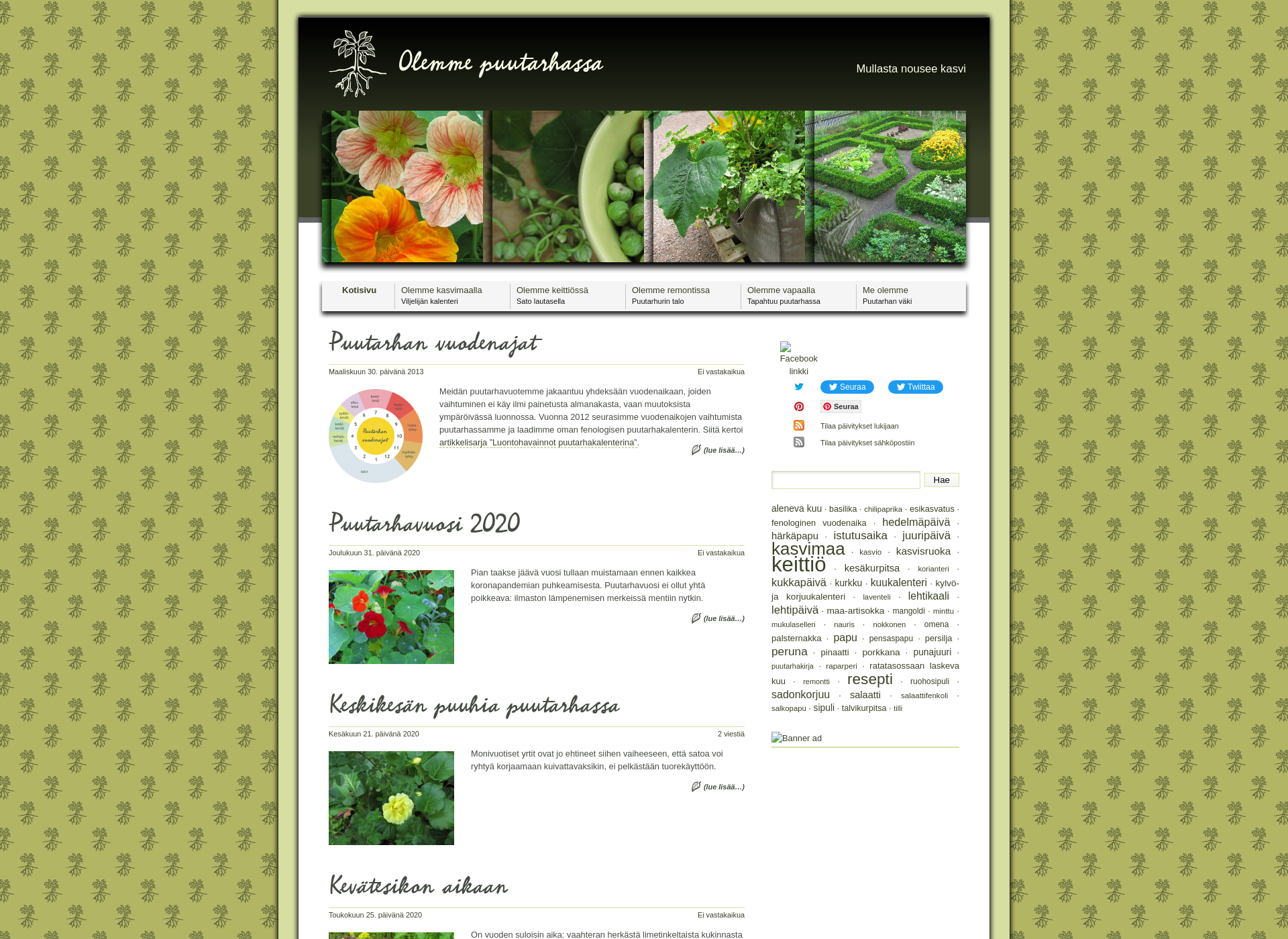 Skärmdump för puutarhassa.fi