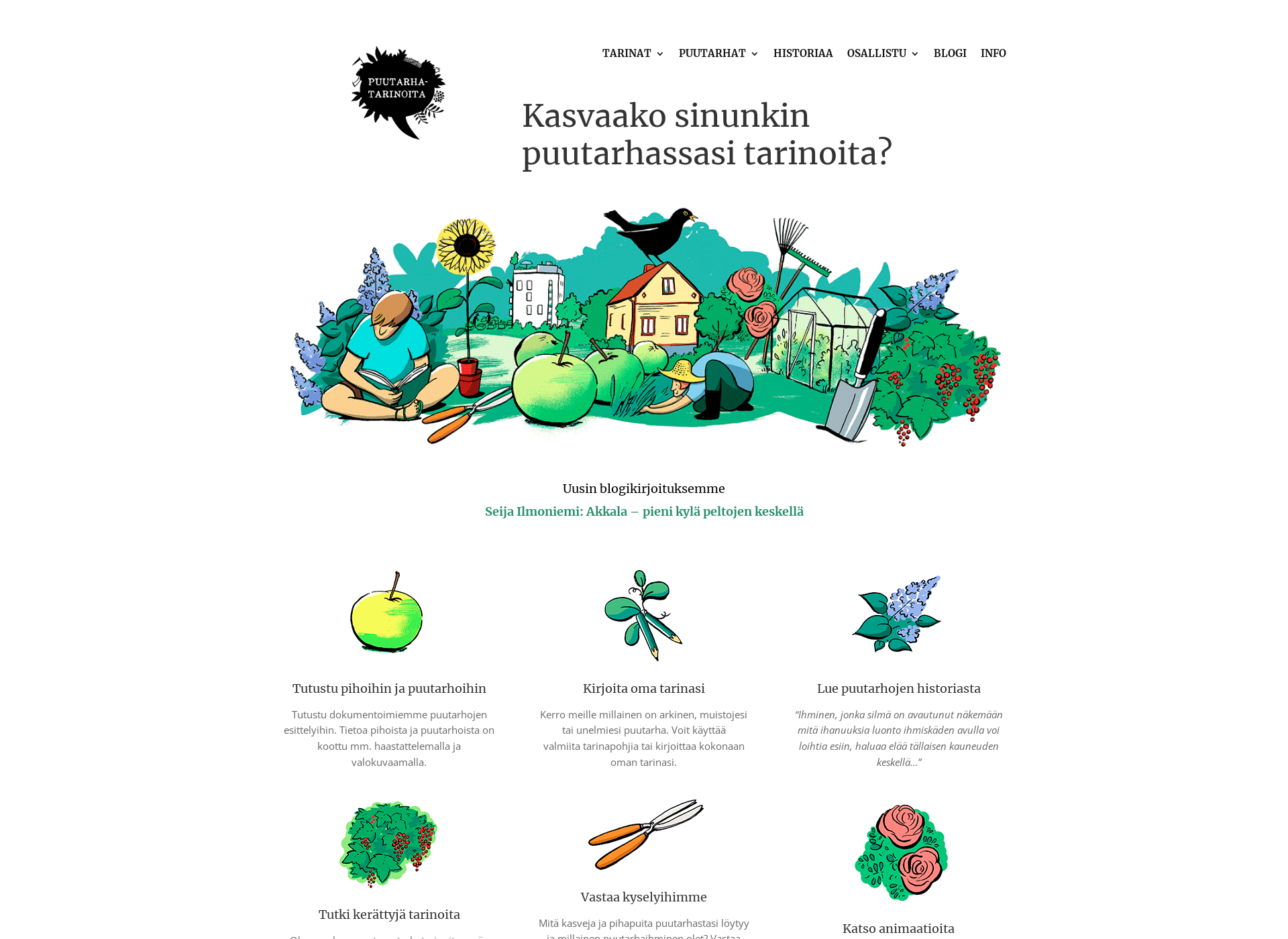 Screenshot for puutarhatarinoita.fi