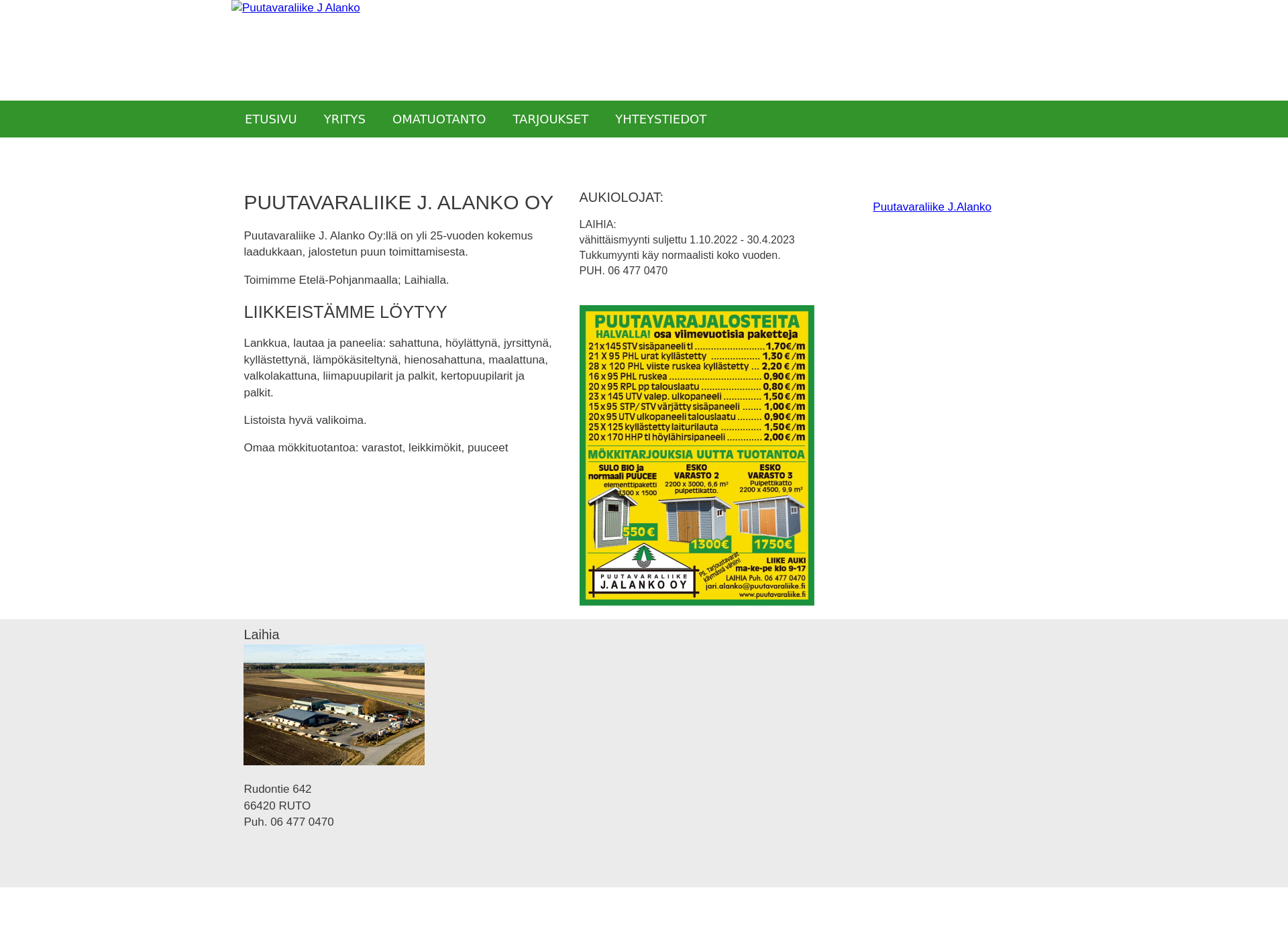 Screenshot for puutavaraliike.fi