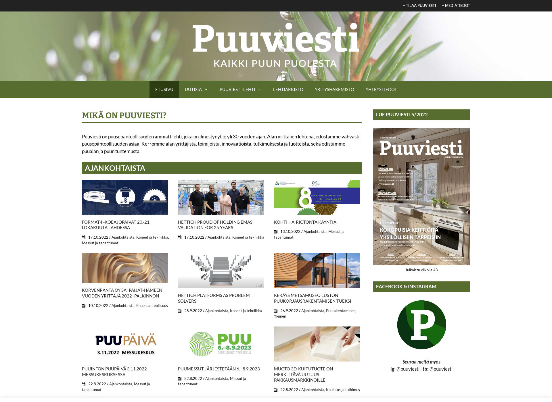 Screenshot for puuviesti.fi