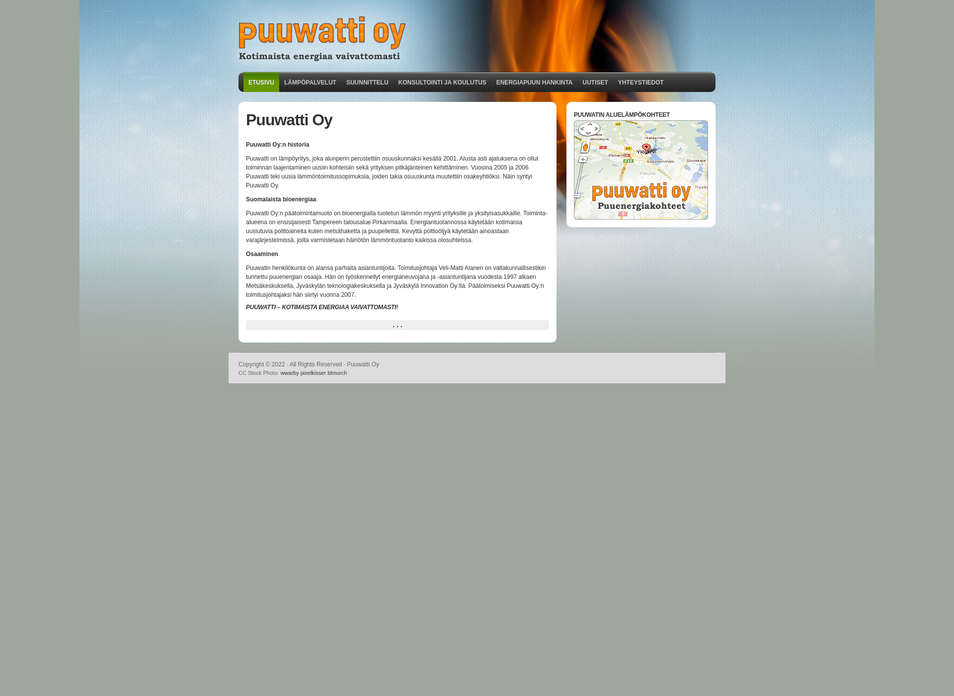 Skärmdump för puuwatti.fi