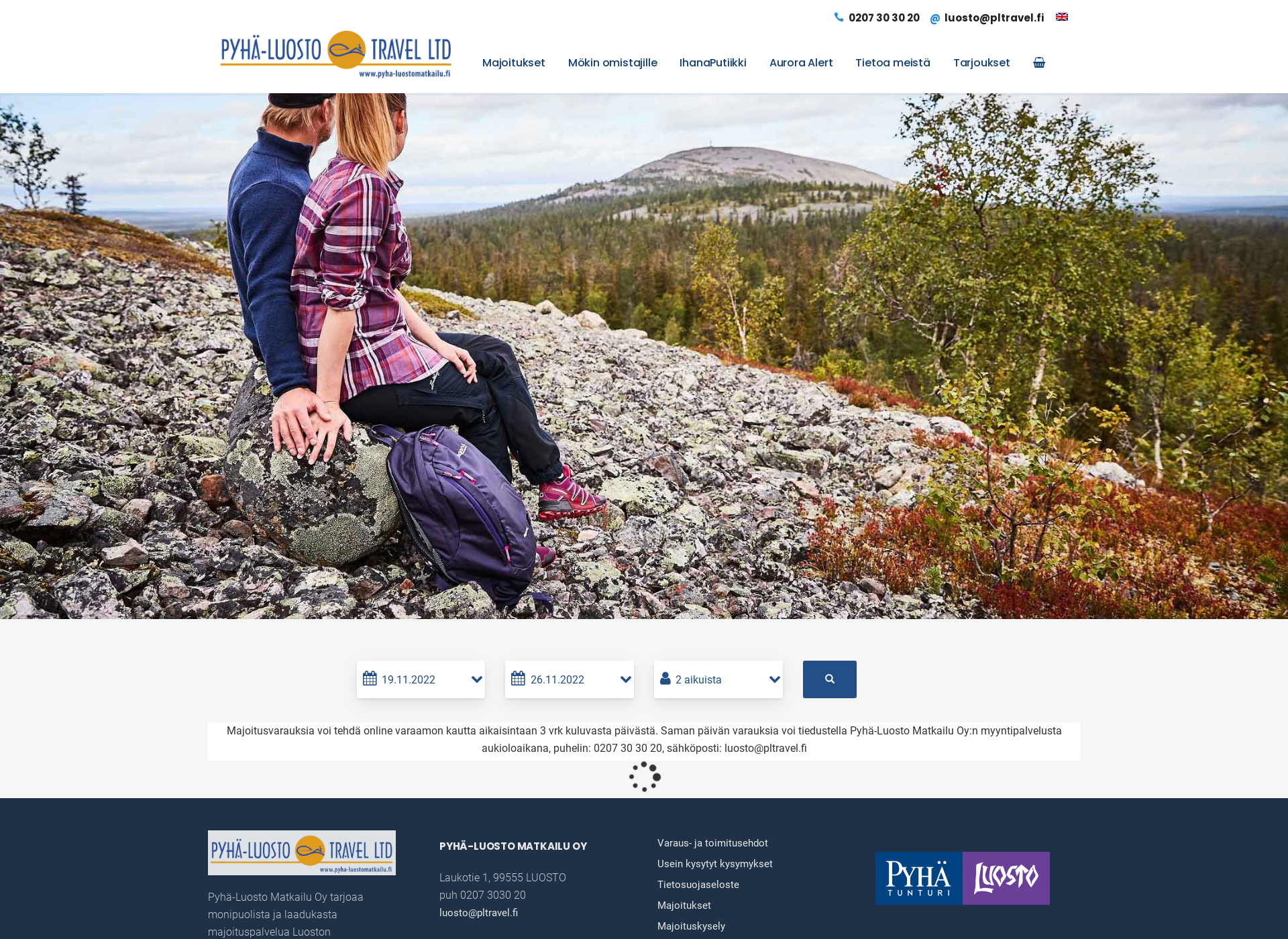 Screenshot for pyha-luostomatkailu.fi