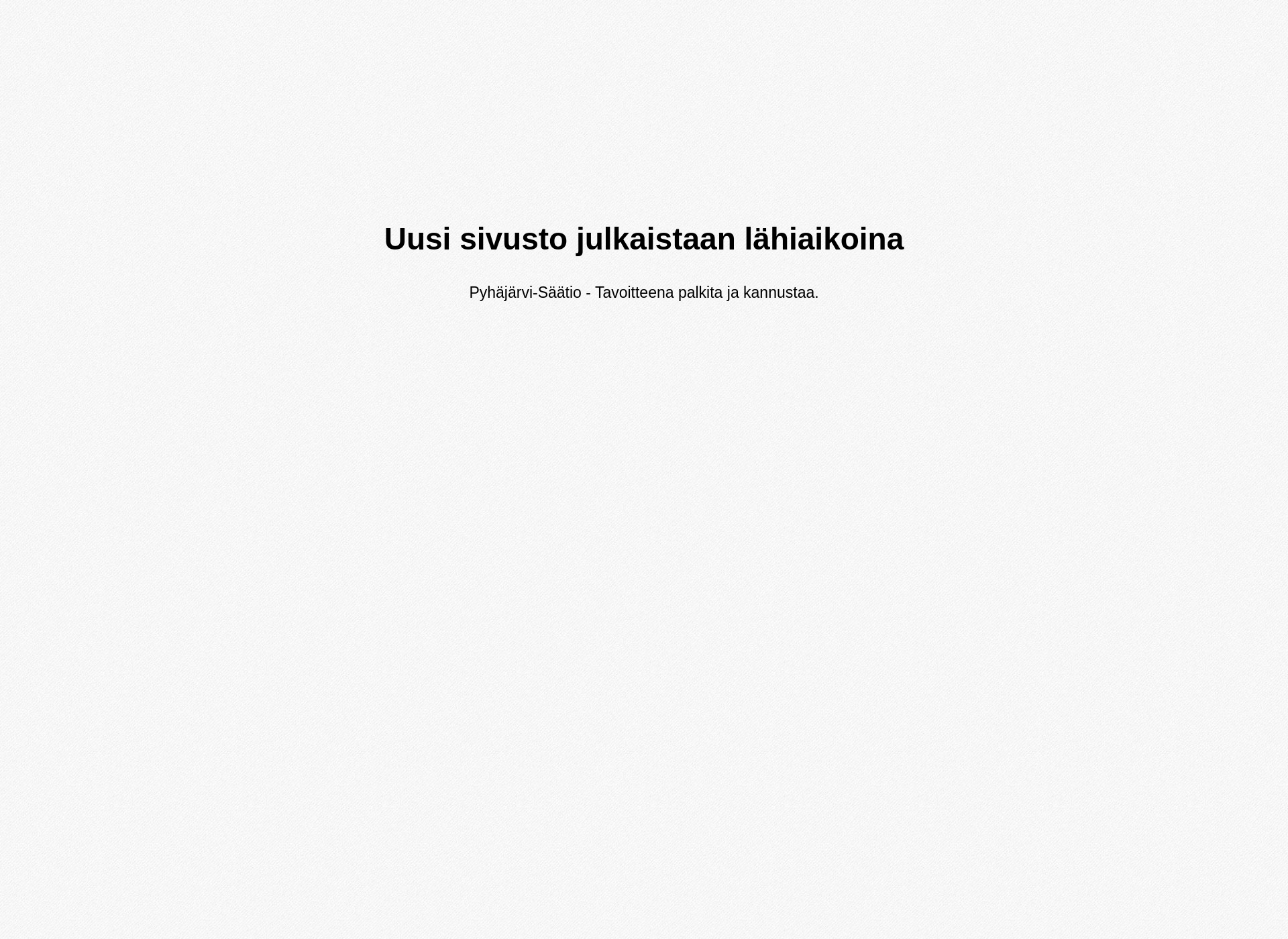 Screenshot for pyhajarvisaatio.fi