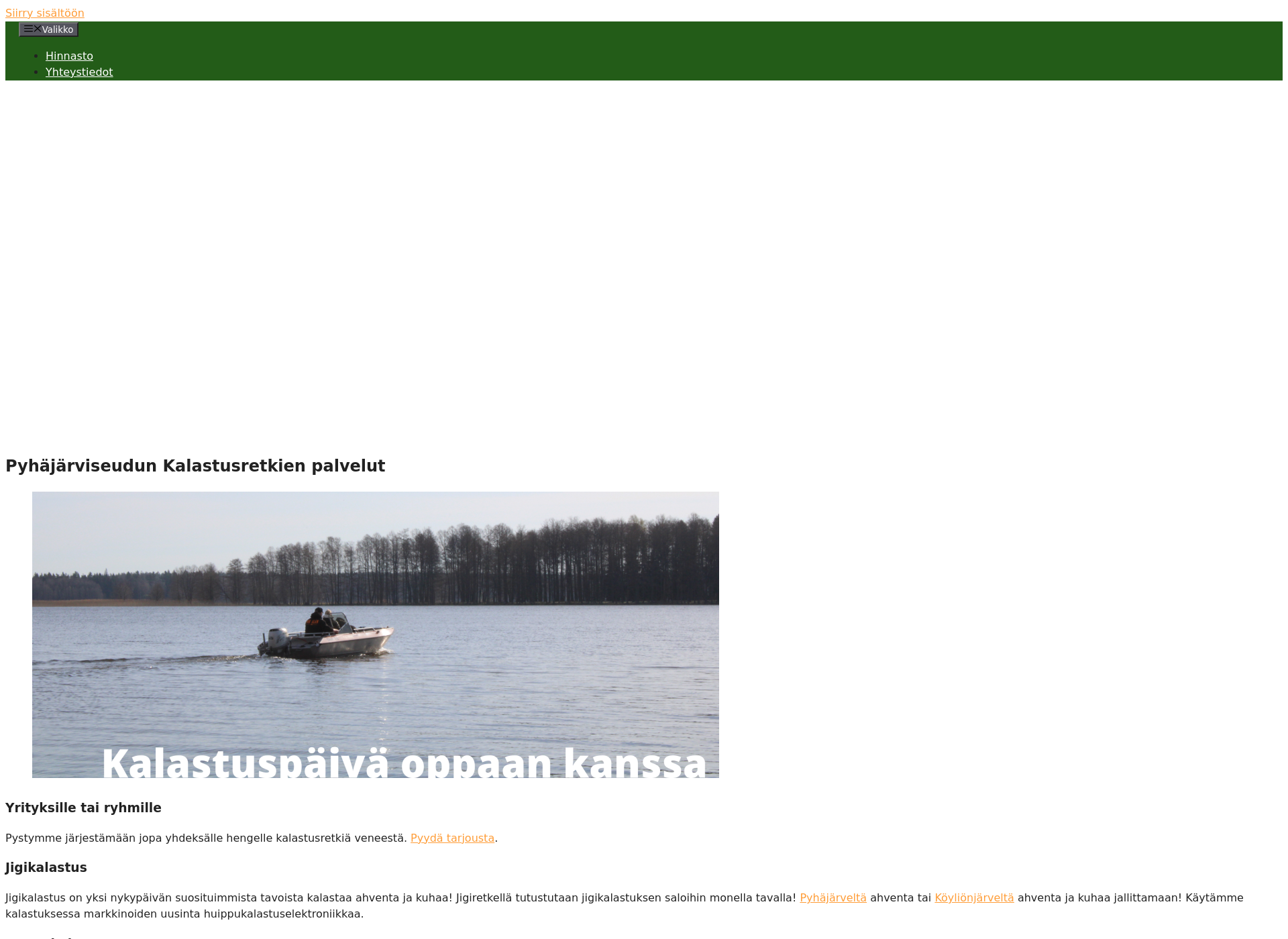 Screenshot for pyhajarviseudunkalastusretket.fi