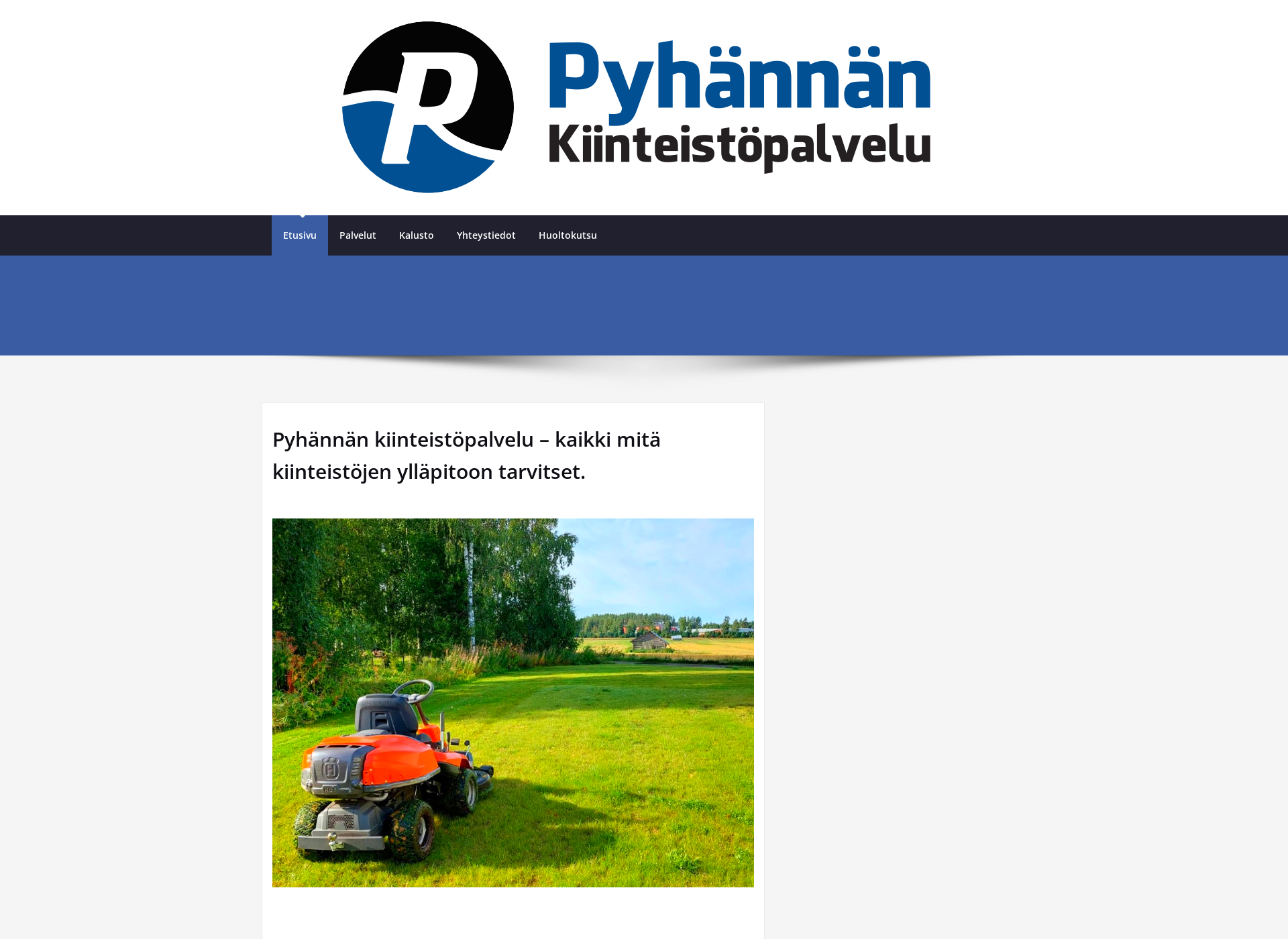 Skärmdump för pyhannankiinteistopalvelu.fi