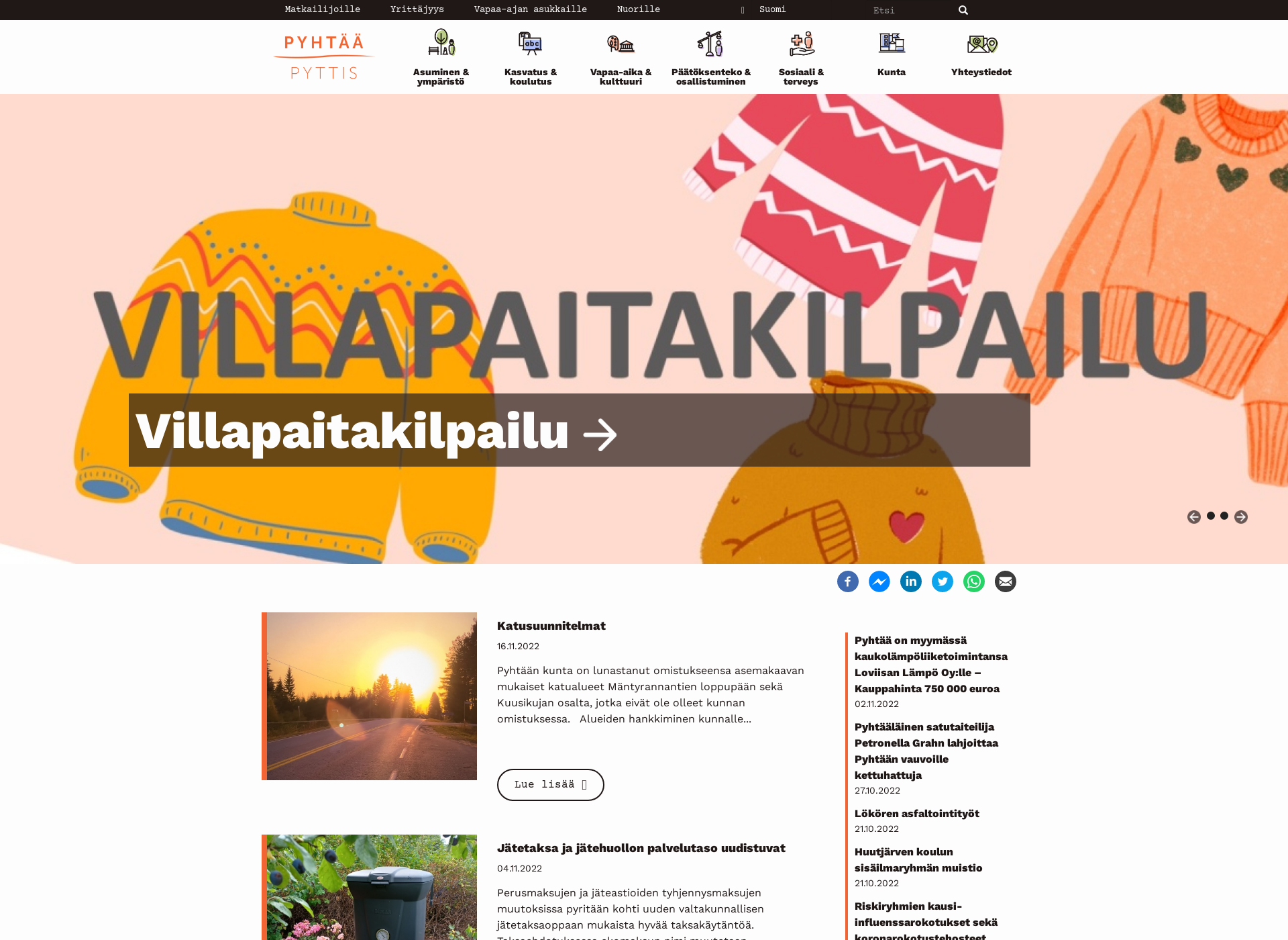 Skärmdump för pyhtää.fi