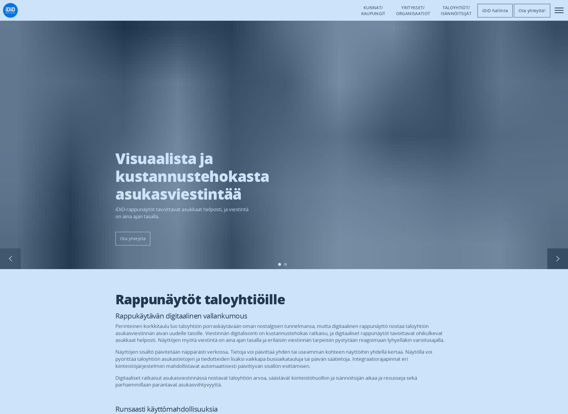 Skärmdump för pyloni.fi