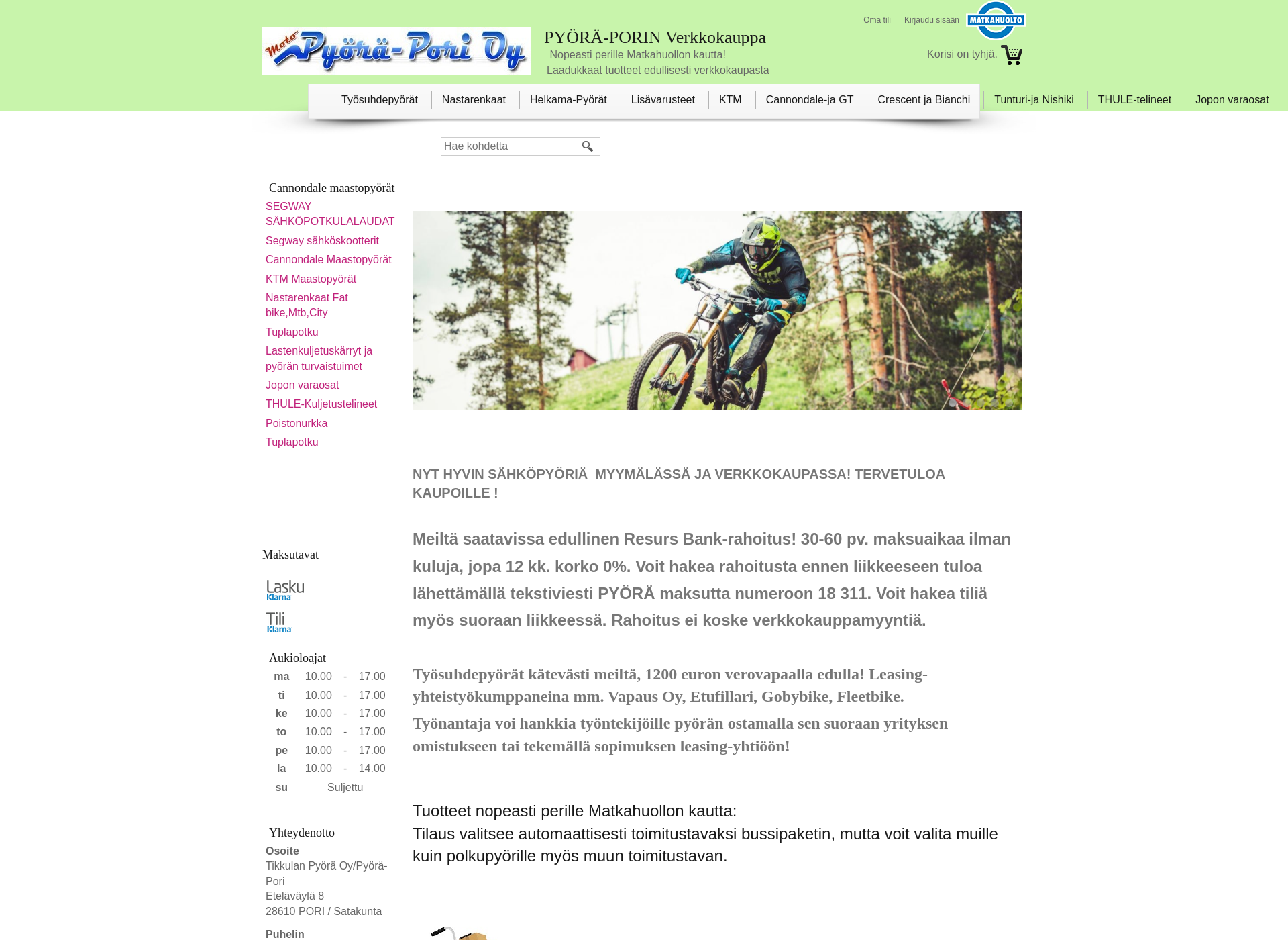 Screenshot for pyora-pori.fi