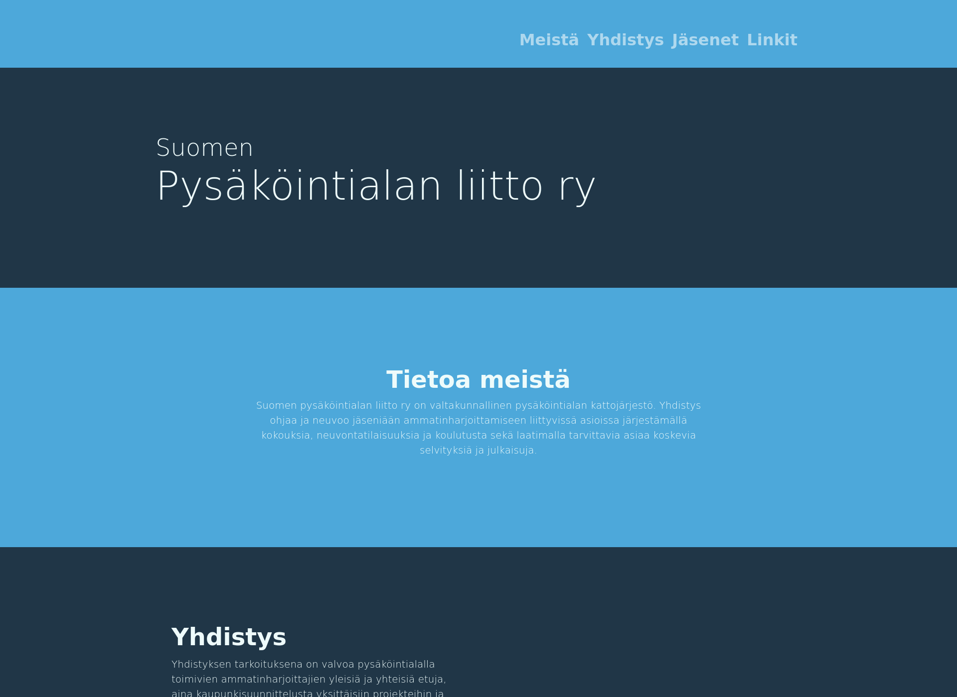 Screenshot for pysakointiliitto.fi