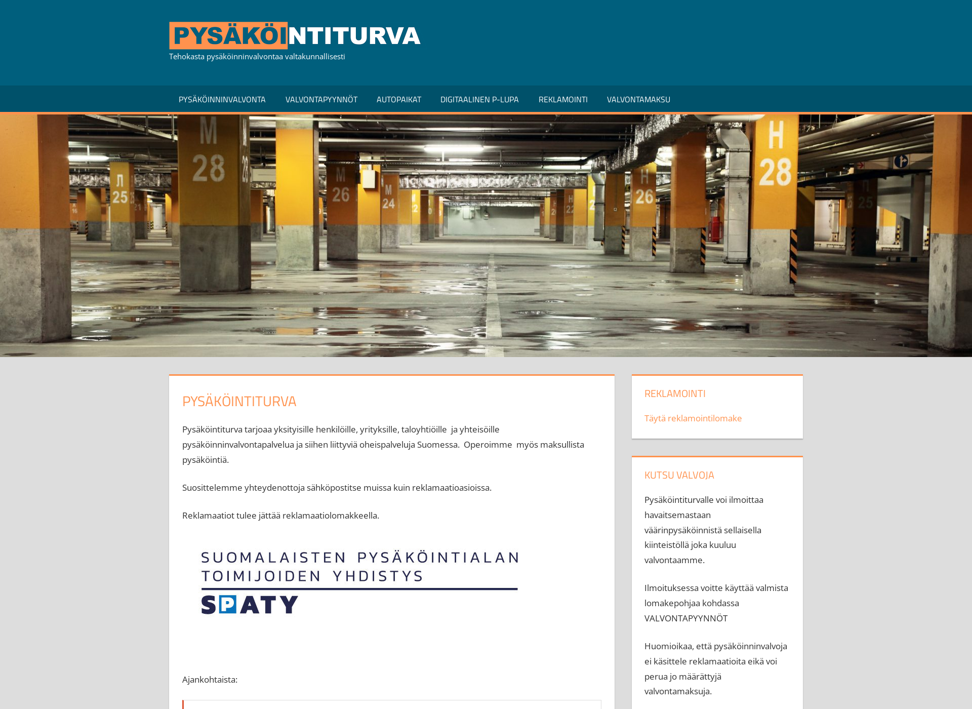 Screenshot for pysakointiturva.fi