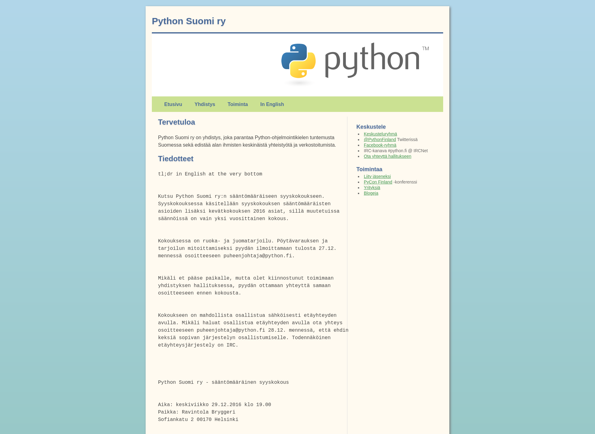 Screenshot for python.fi