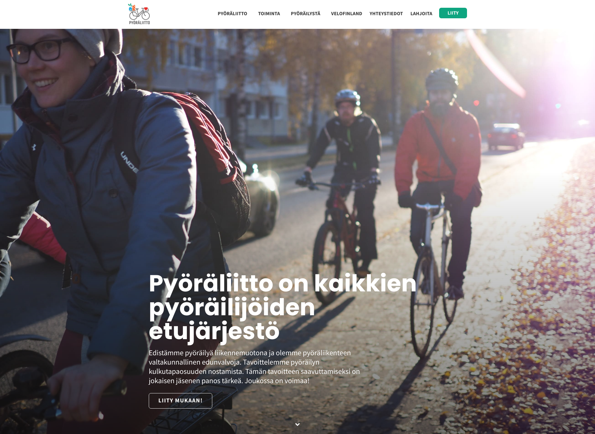 Screenshot for pyöräliitto.fi