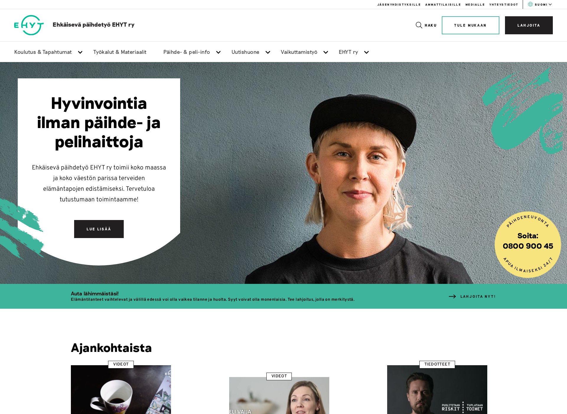 Skärmdump för päihdeneuvonta.fi