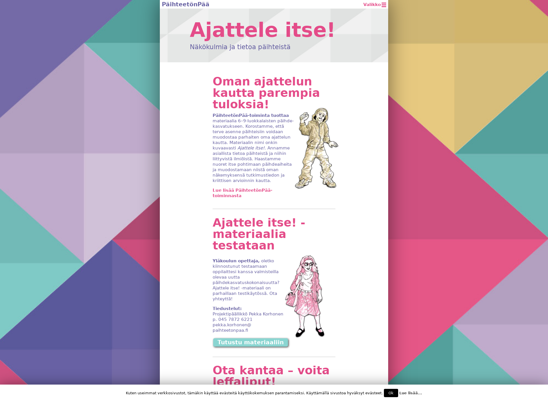 Screenshot for päihteetönpää.fi