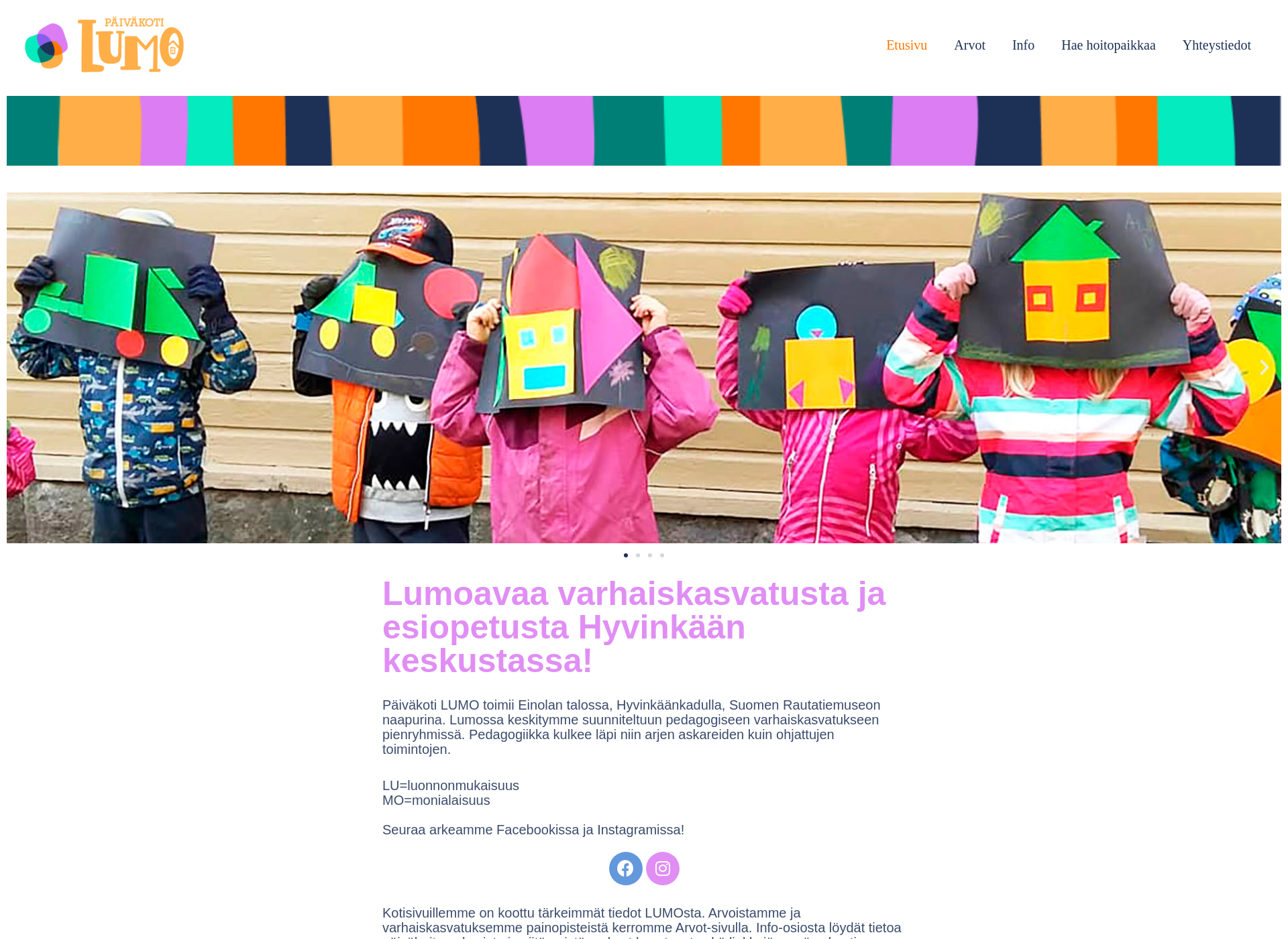 Screenshot for päiväkotilumo.fi