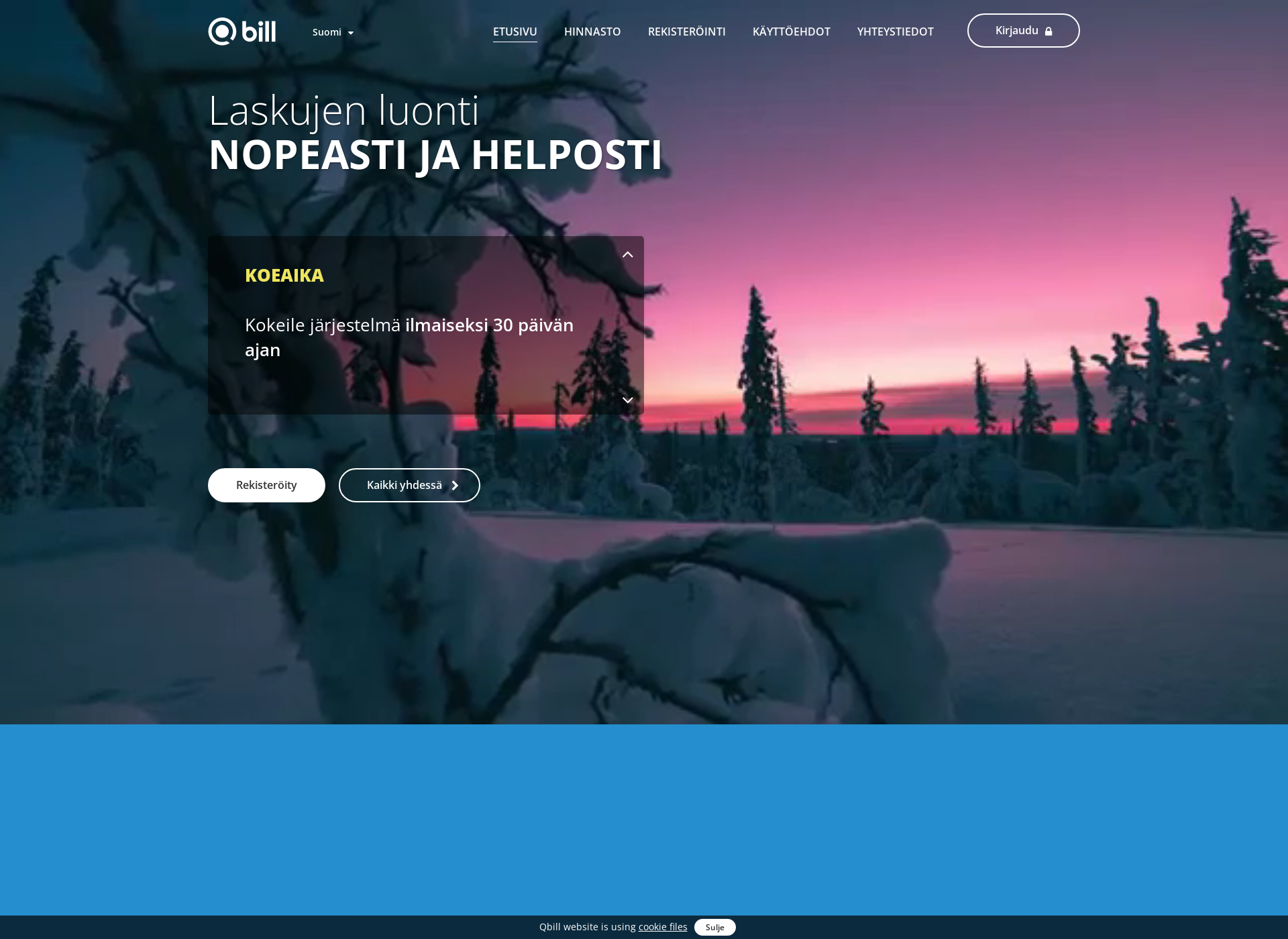 Skärmdump för qbill.fi