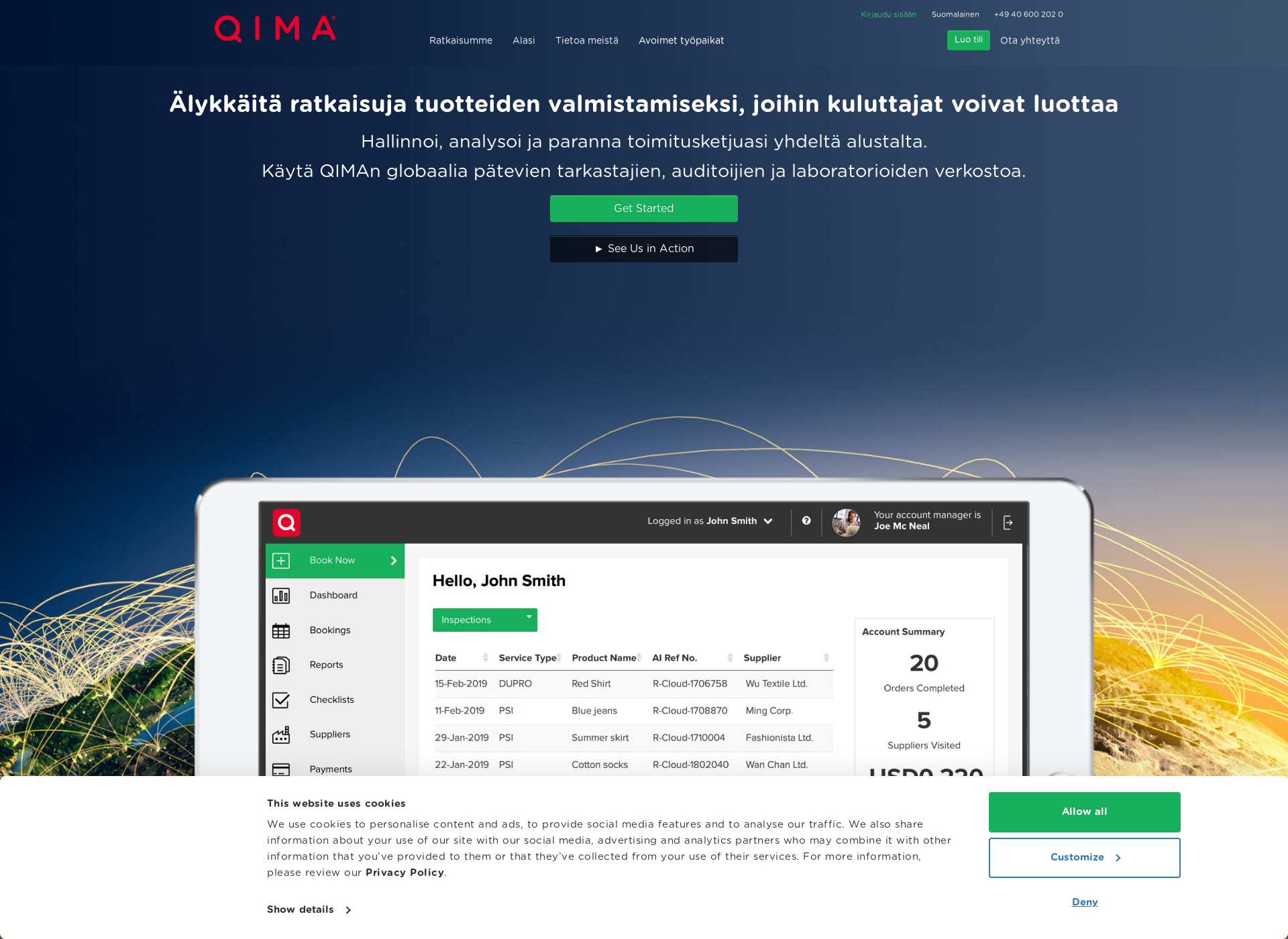 Screenshot for qima.fi
