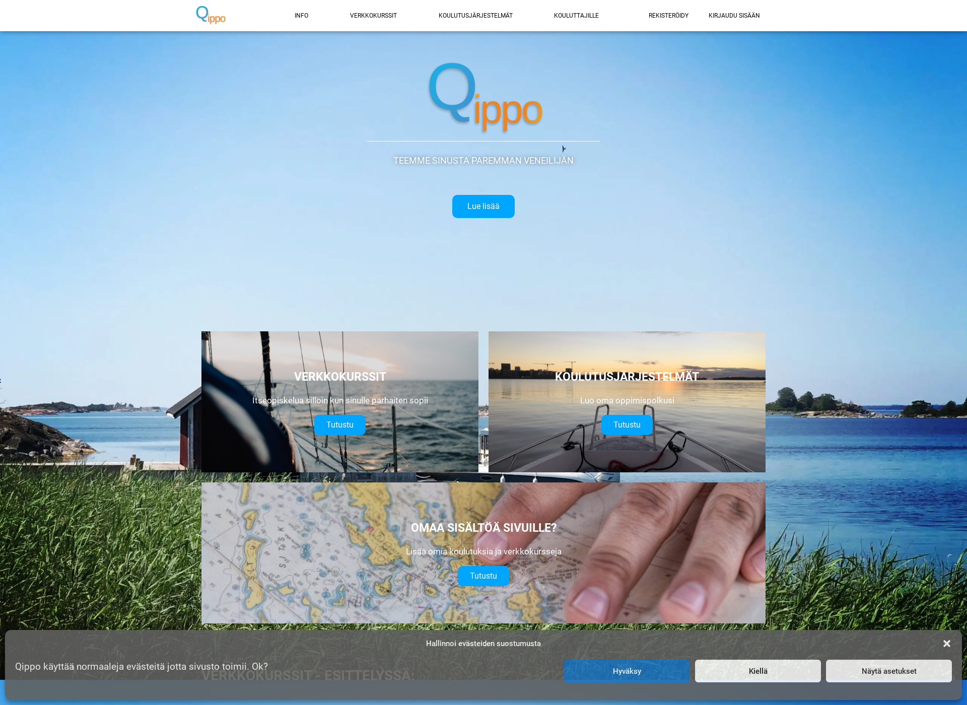 Skärmdump för qippo.fi