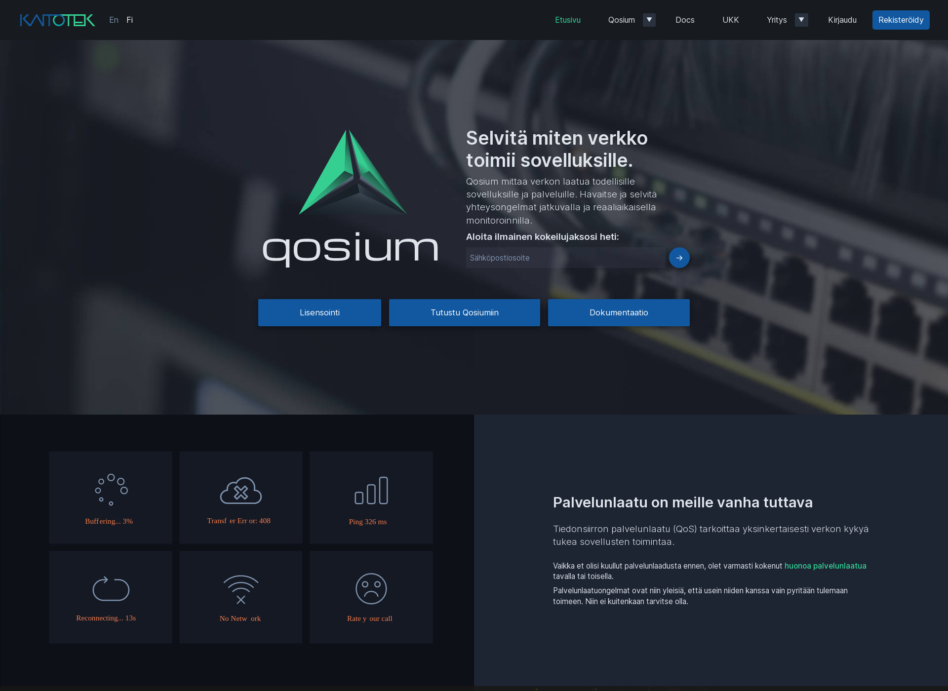 Skärmdump för qosium.fi