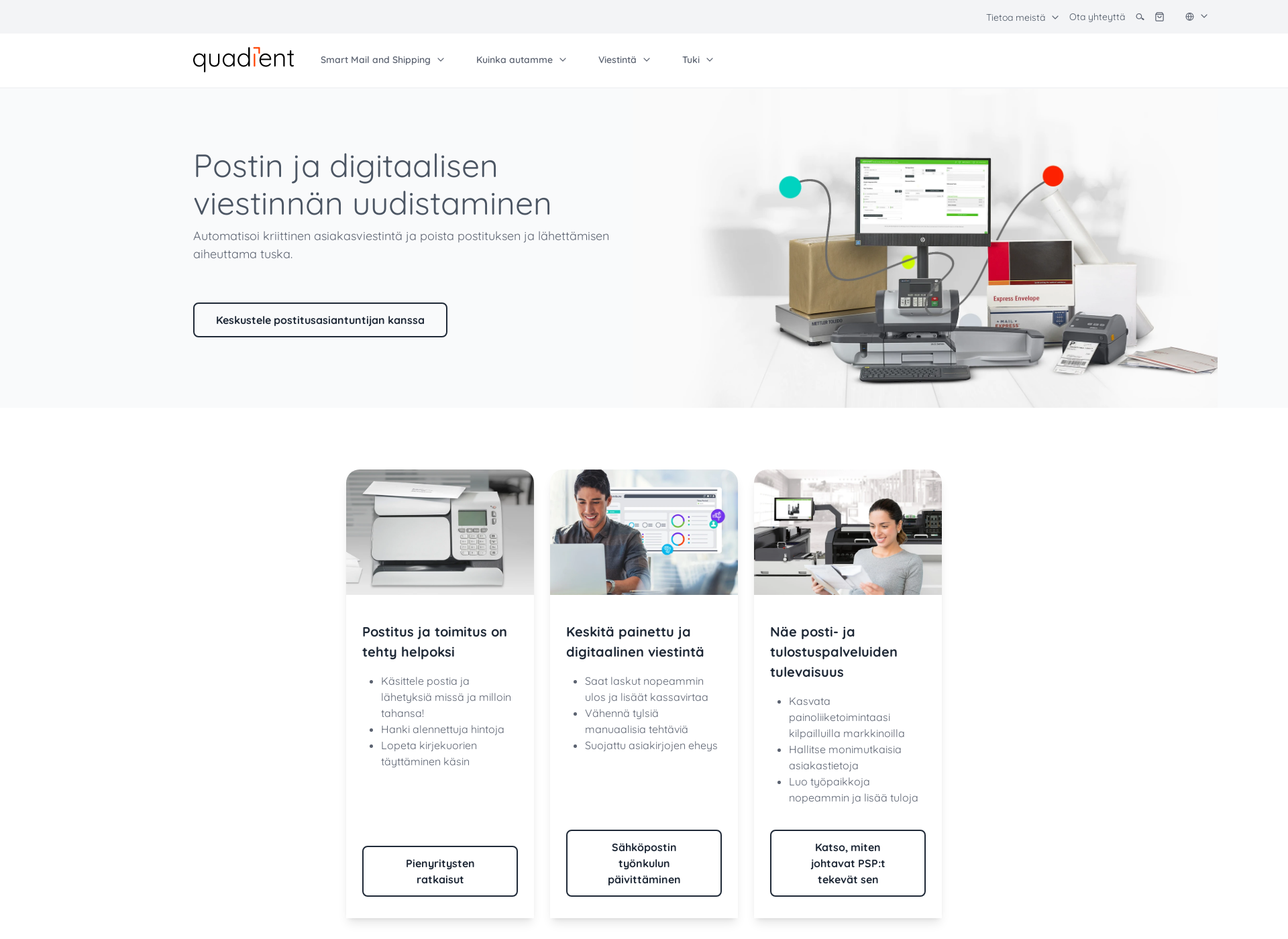 Screenshot for quadient.fi