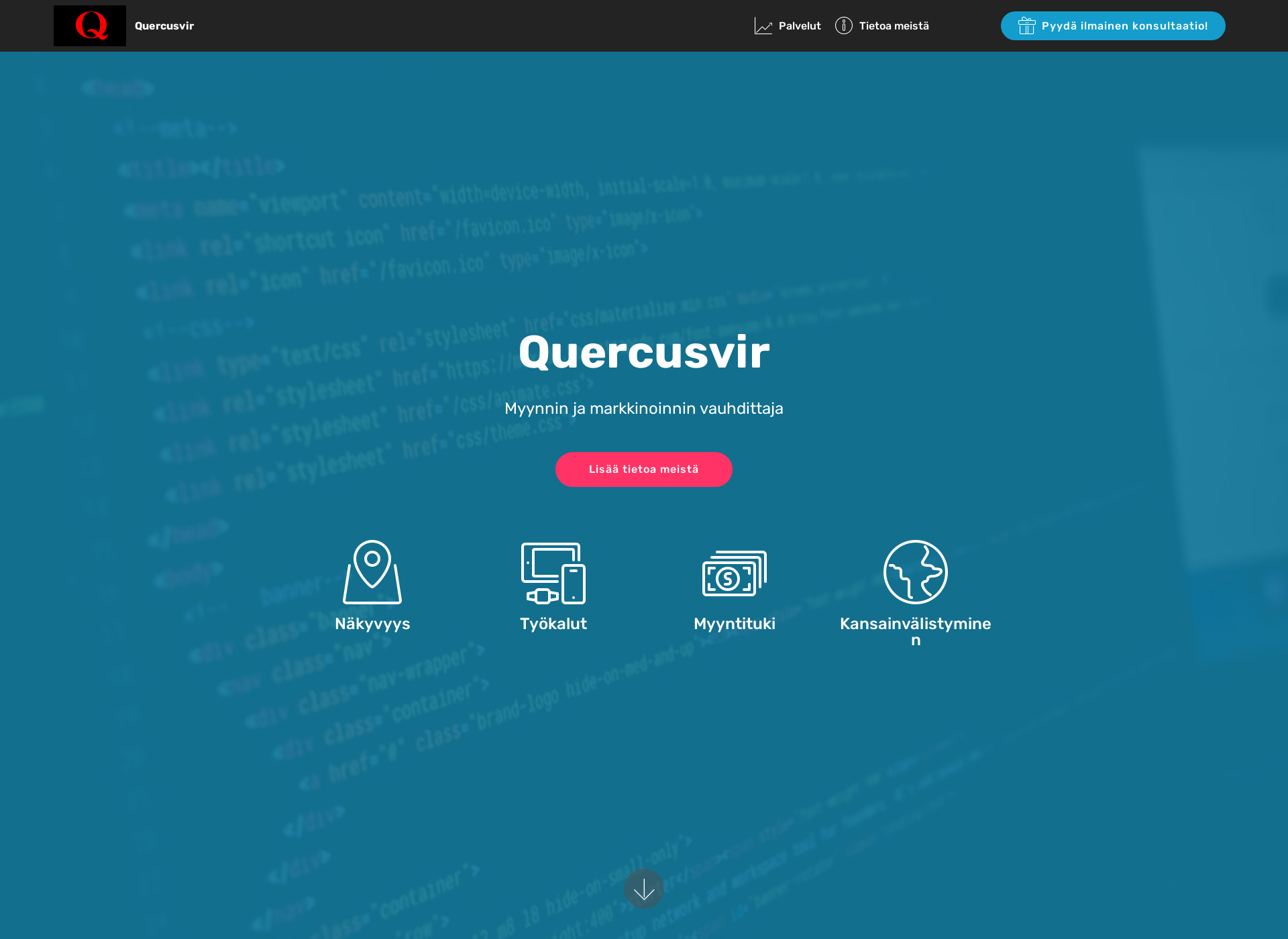 Skärmdump för quercusvir.fi