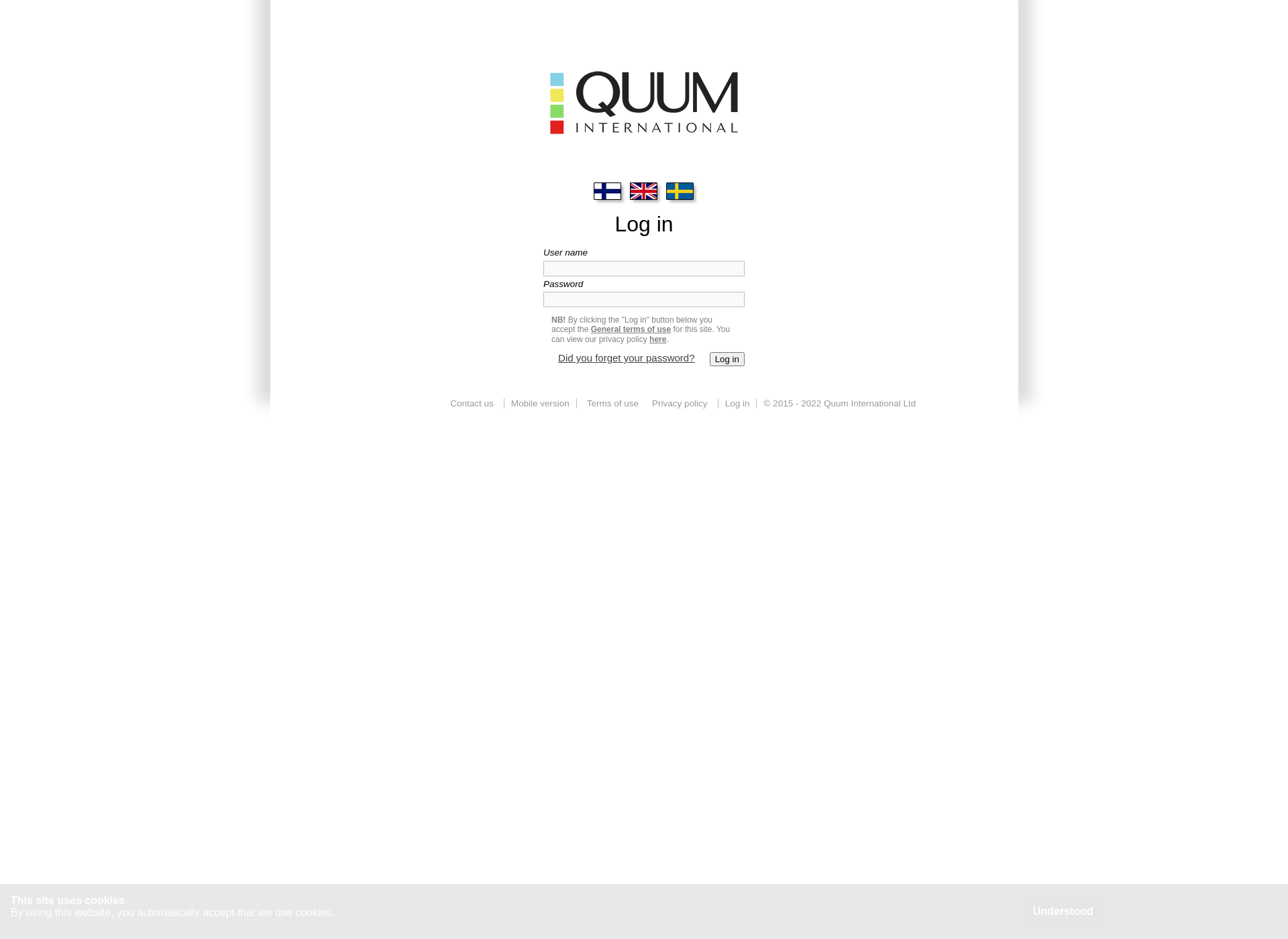Skärmdump för quum.fi