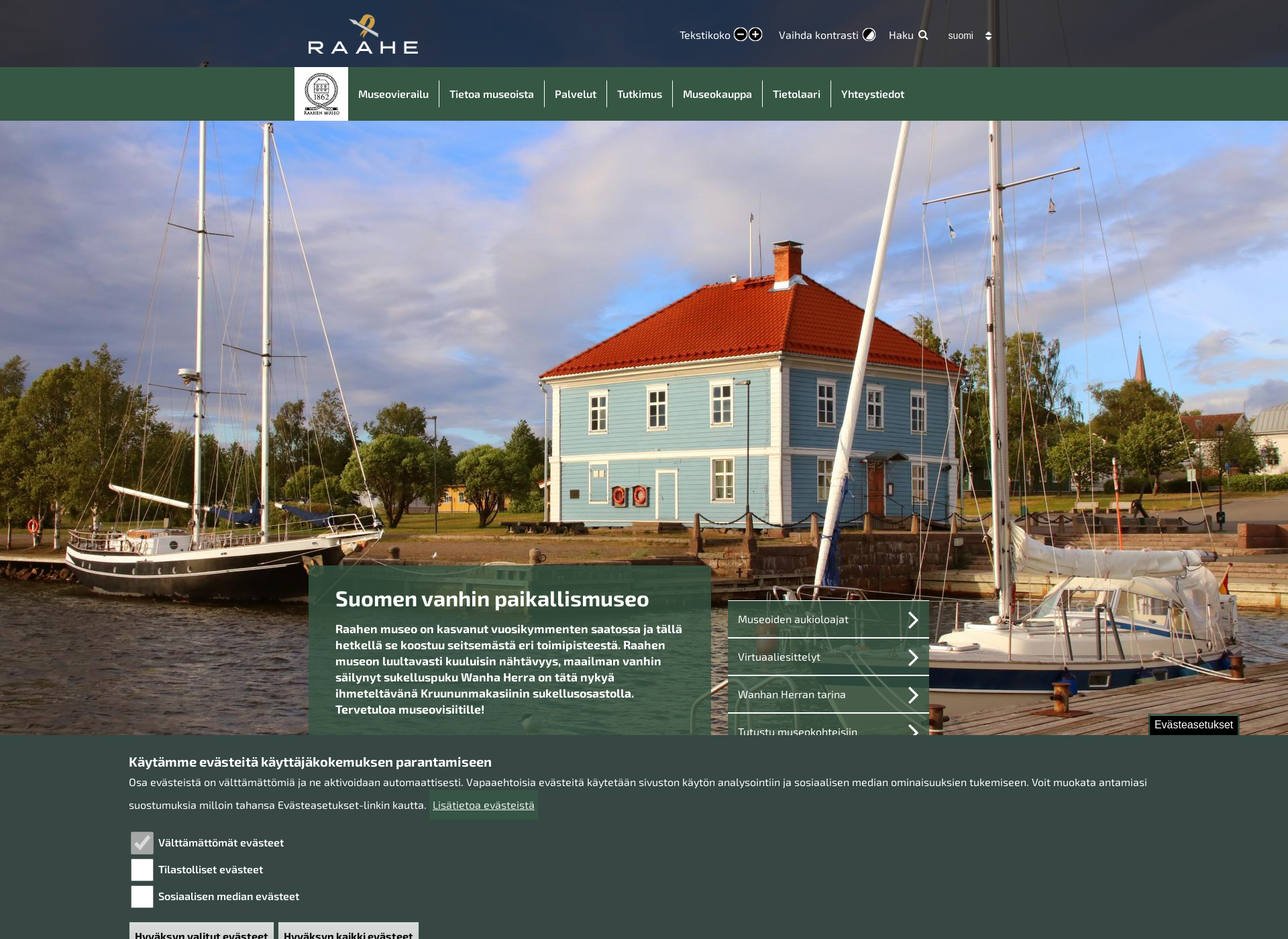 Screenshot for raahenmuseo.fi