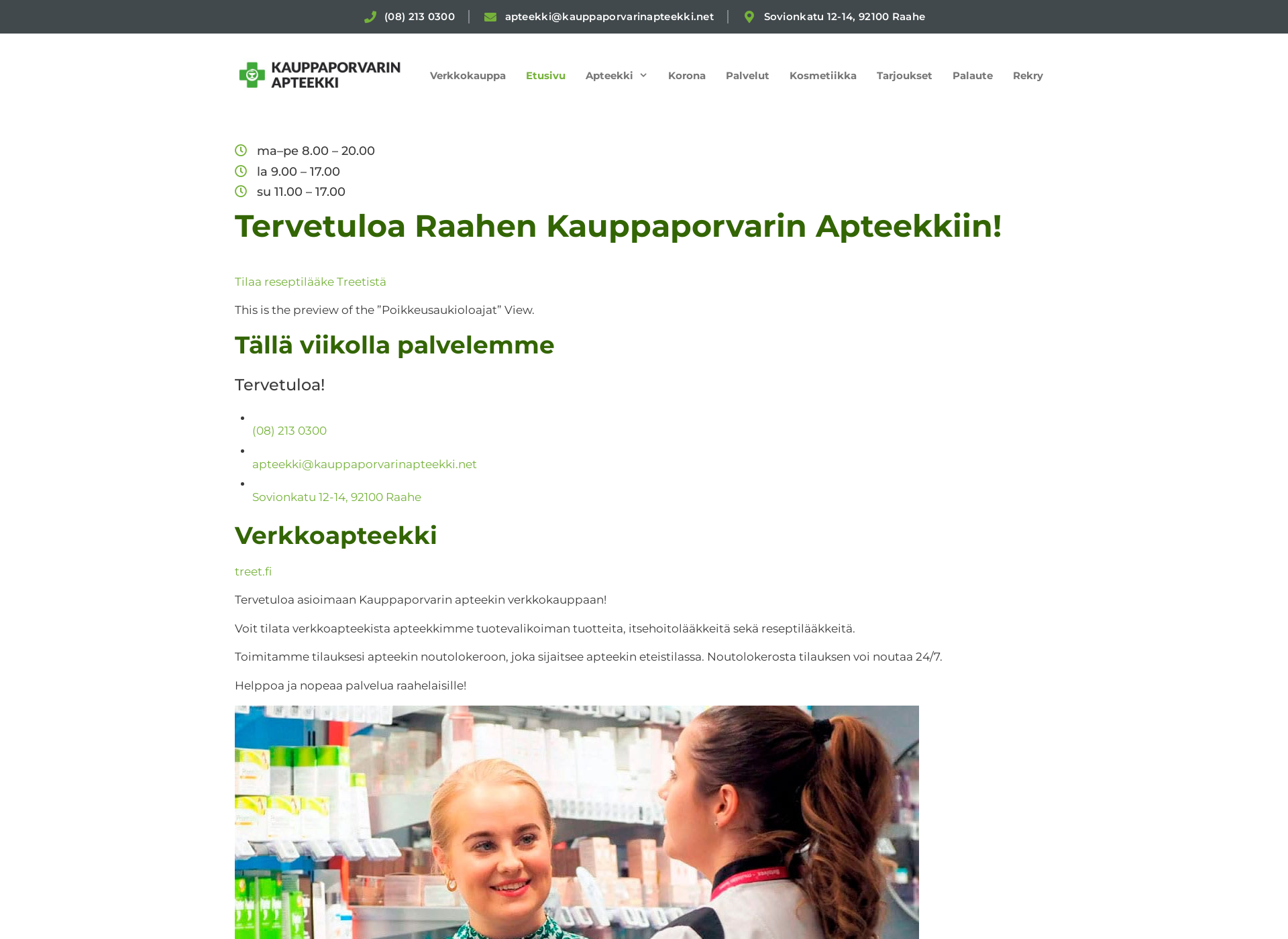 Screenshot for raahenverkkoapteekki.fi