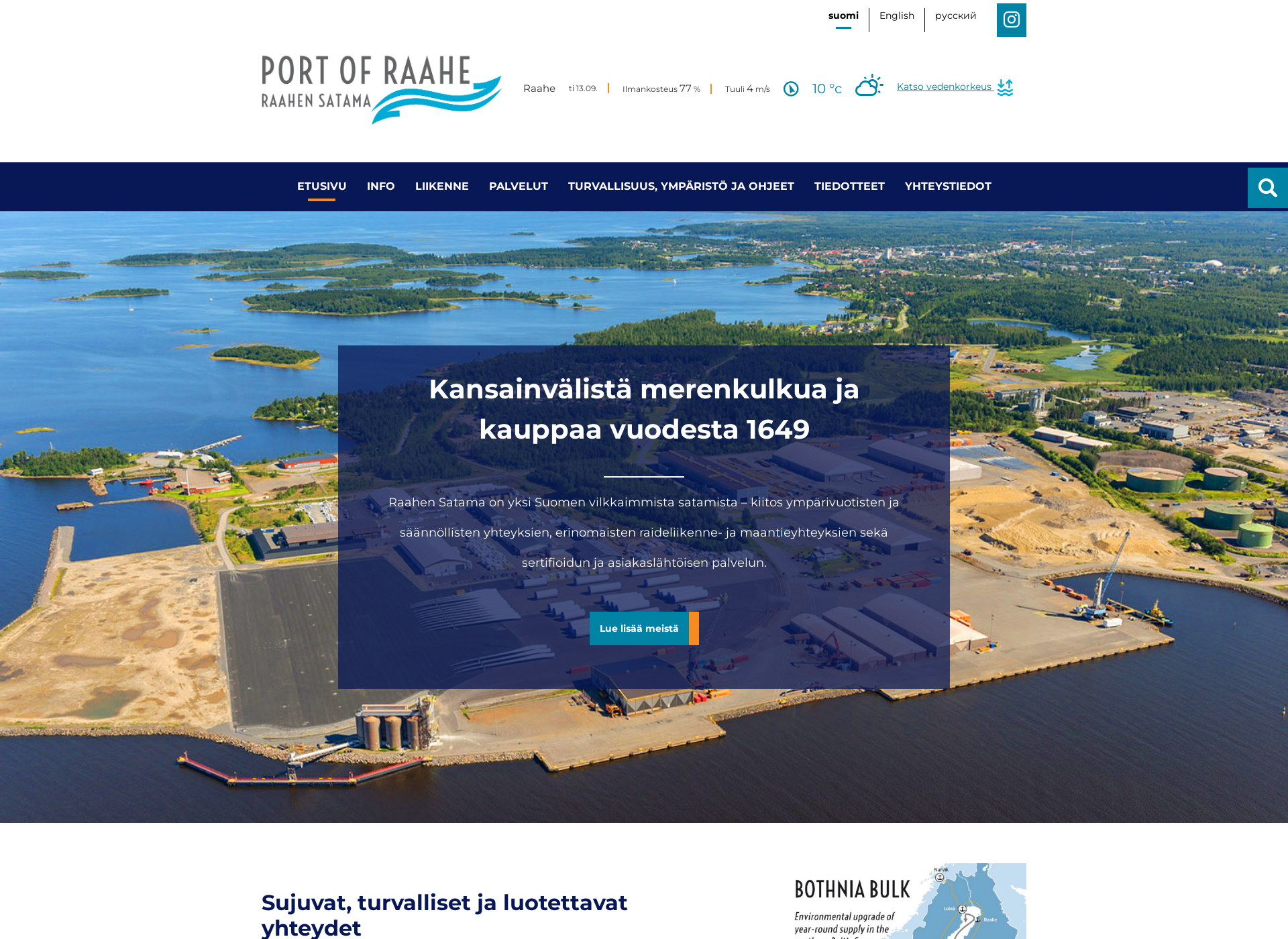 Skärmdump för raaheport.fi
