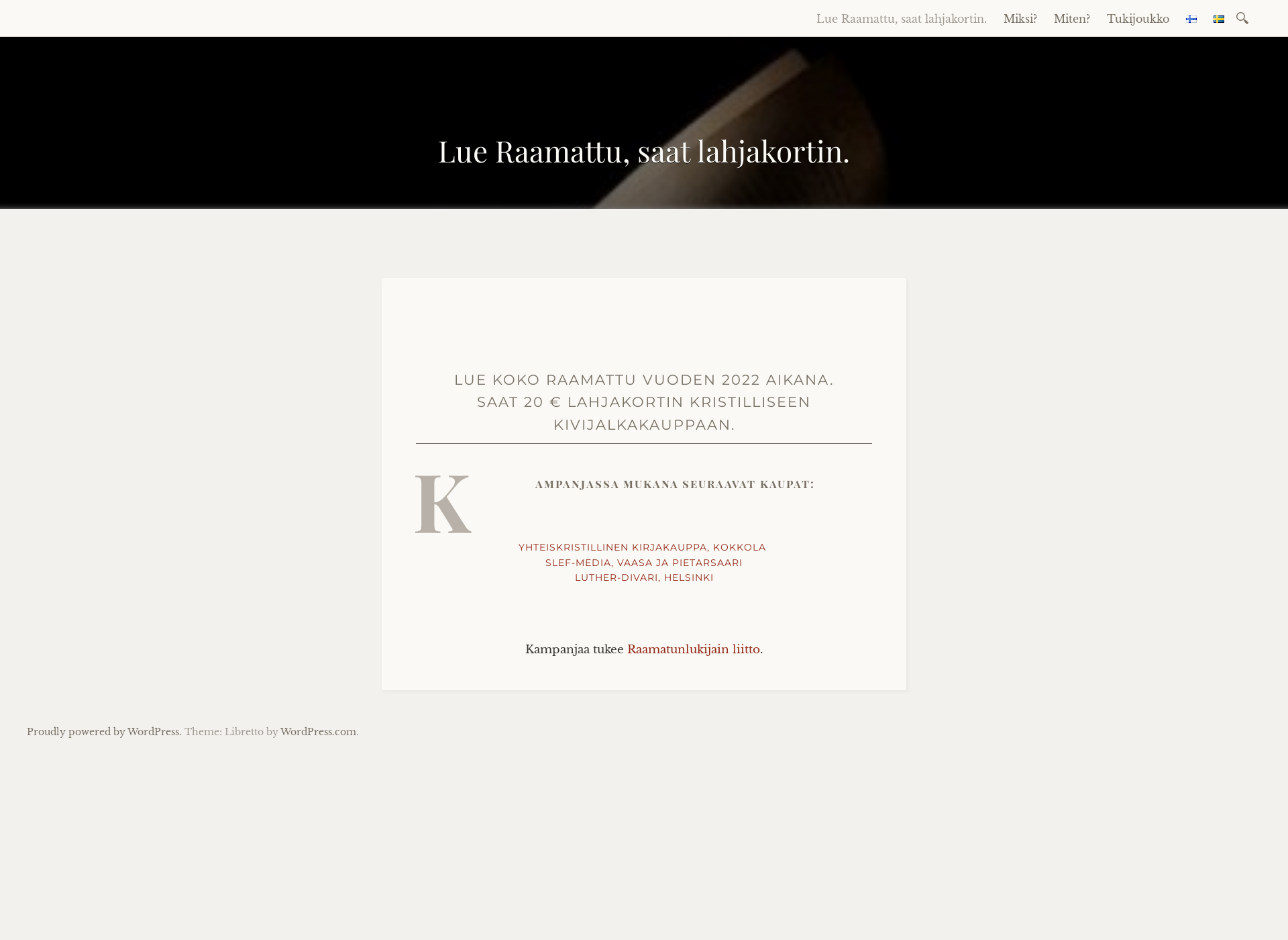 Screenshot for raamattuhaaste.fi