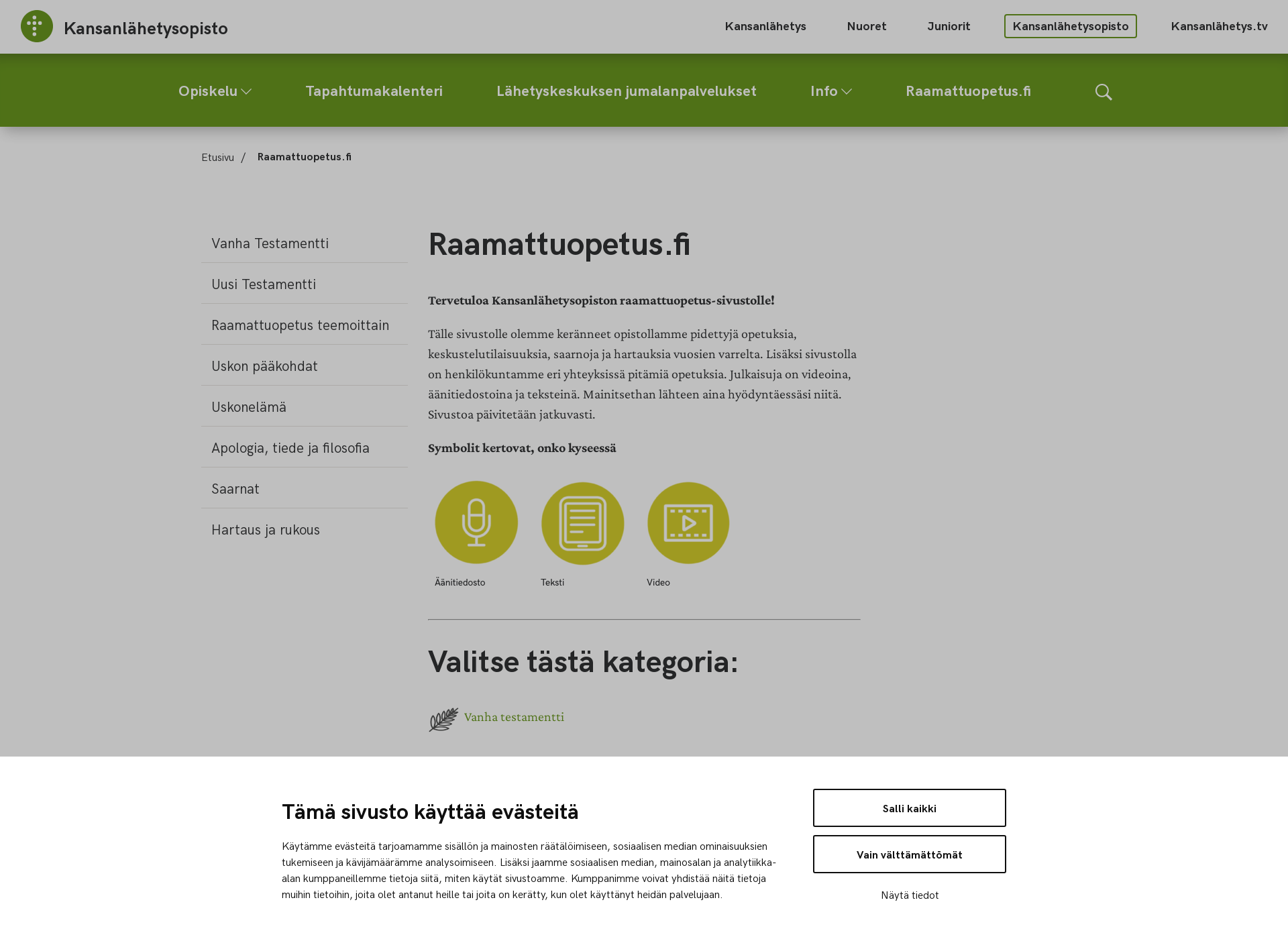 Screenshot for raamattuopetus.fi