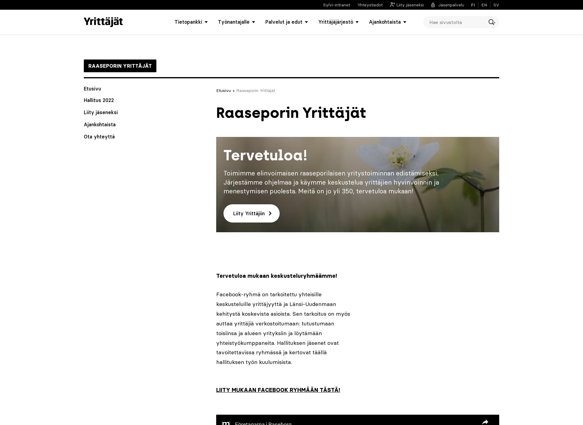 Screenshot for raaseporinyrittajat.fi