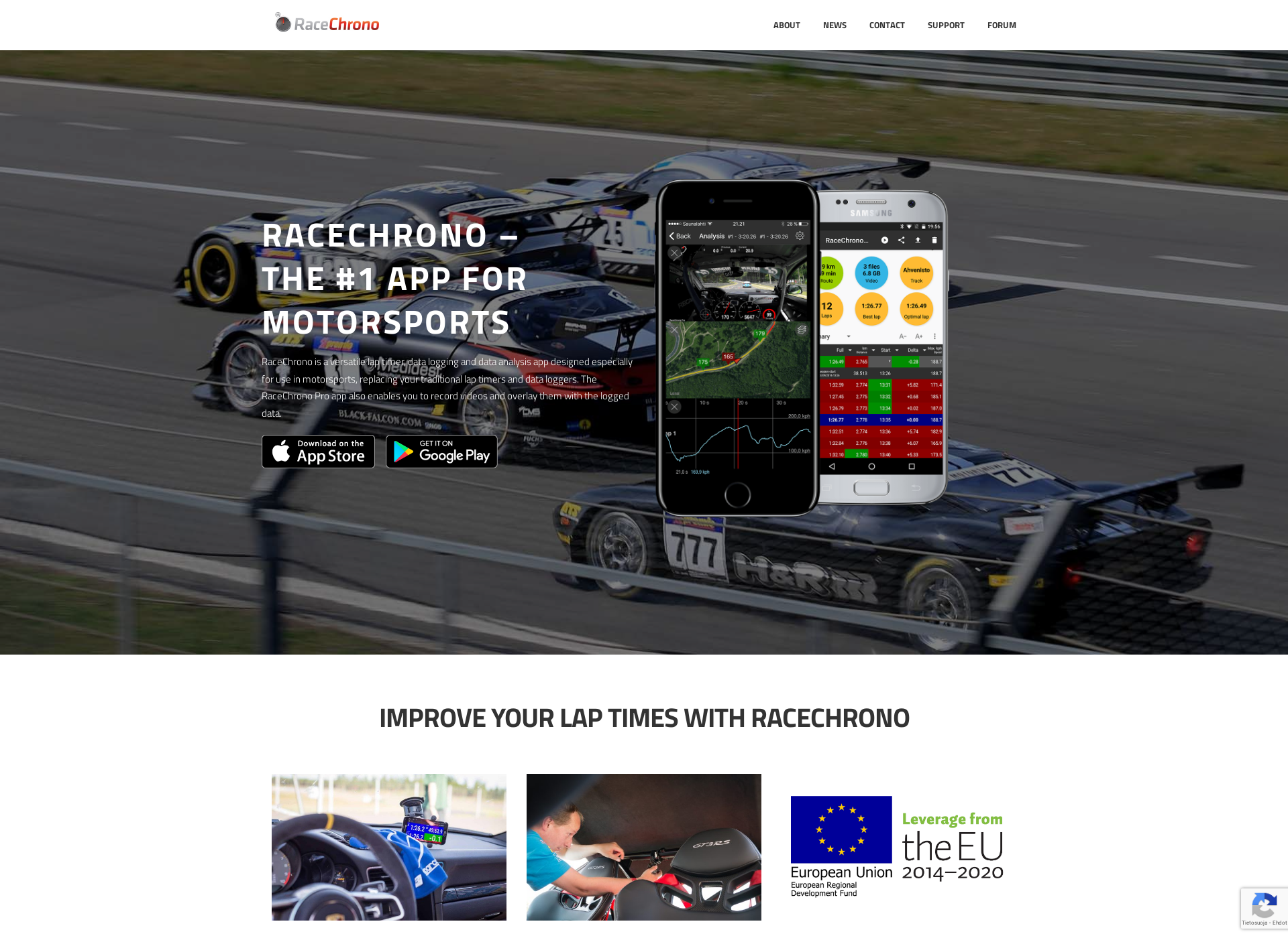 Skärmdump för racechrono.com